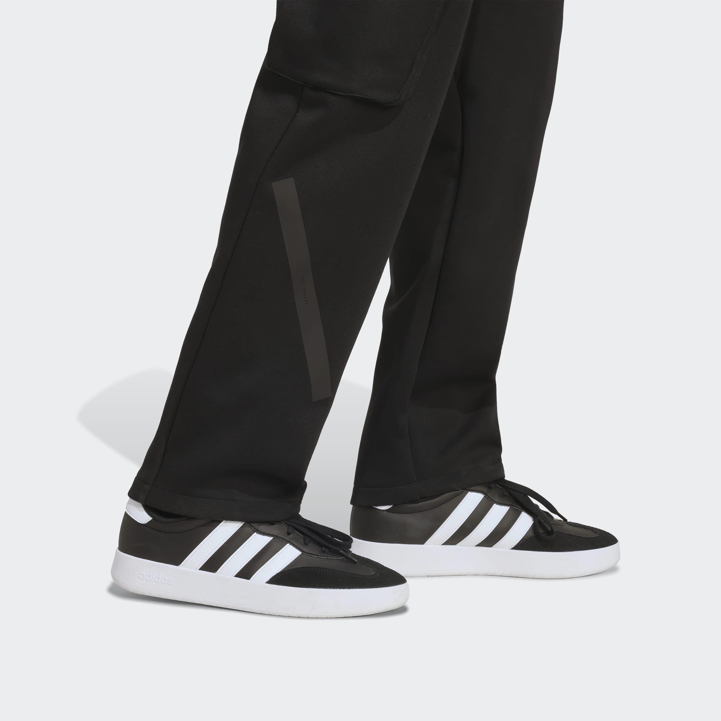 Adidas Z.N.E. Open-Hem Cargo Tracksuit Bottoms, Black, A901_ONE, large image number 3