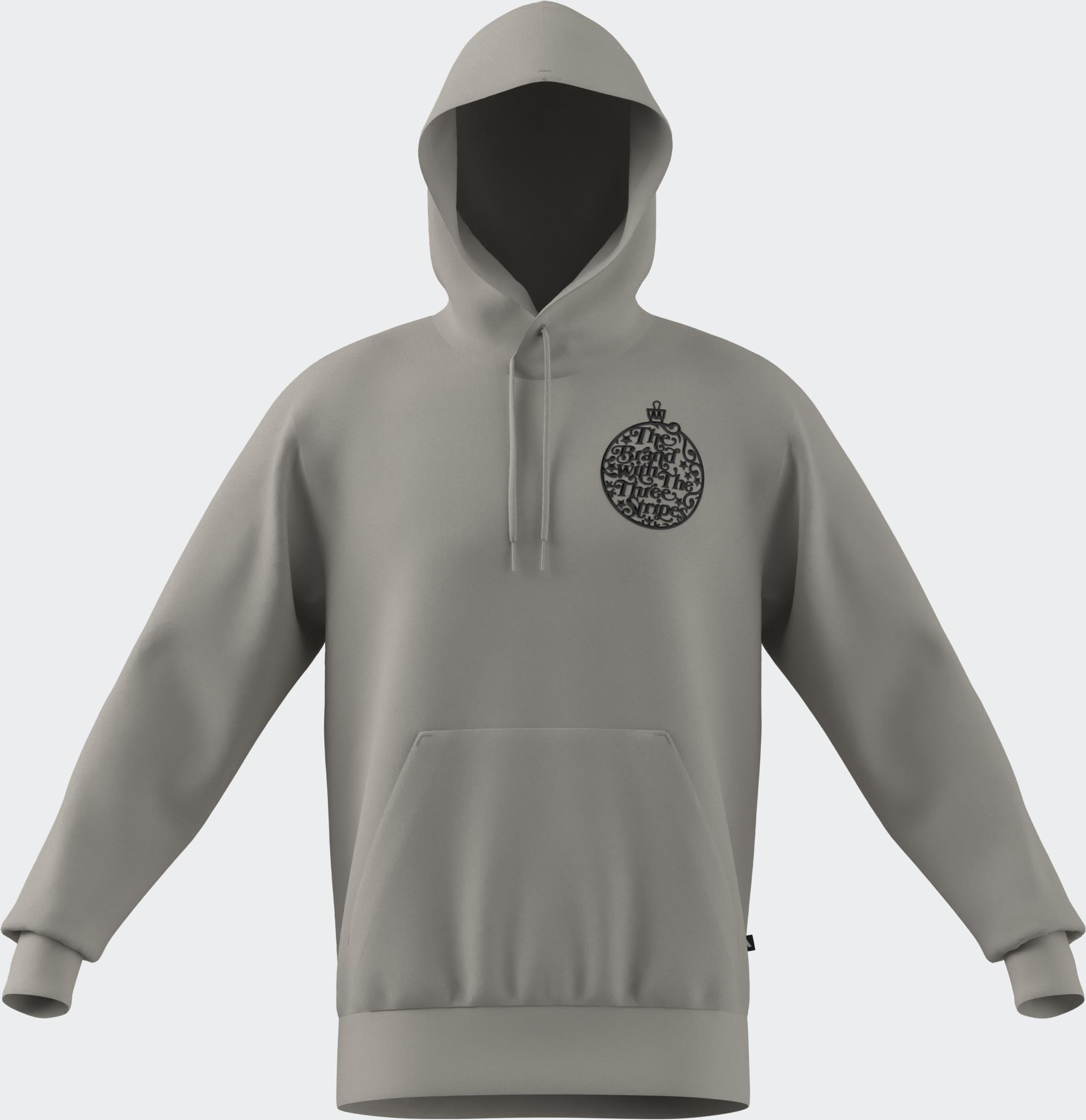 Holiday Metallic Graphic Hoodie, Grey