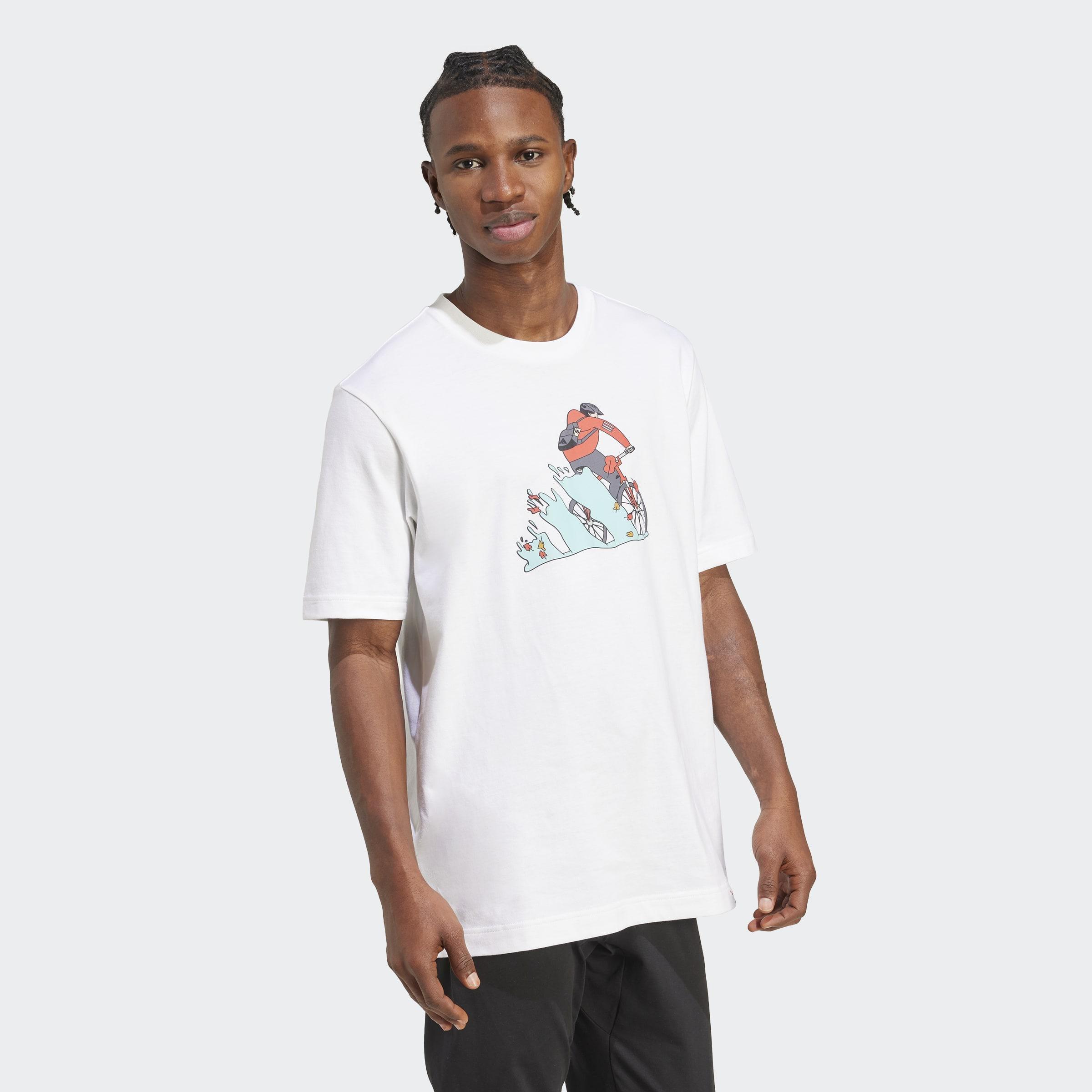 Doodle Hunt Bike Graphic T-Shirt, White, A901_ONE, large image number 4