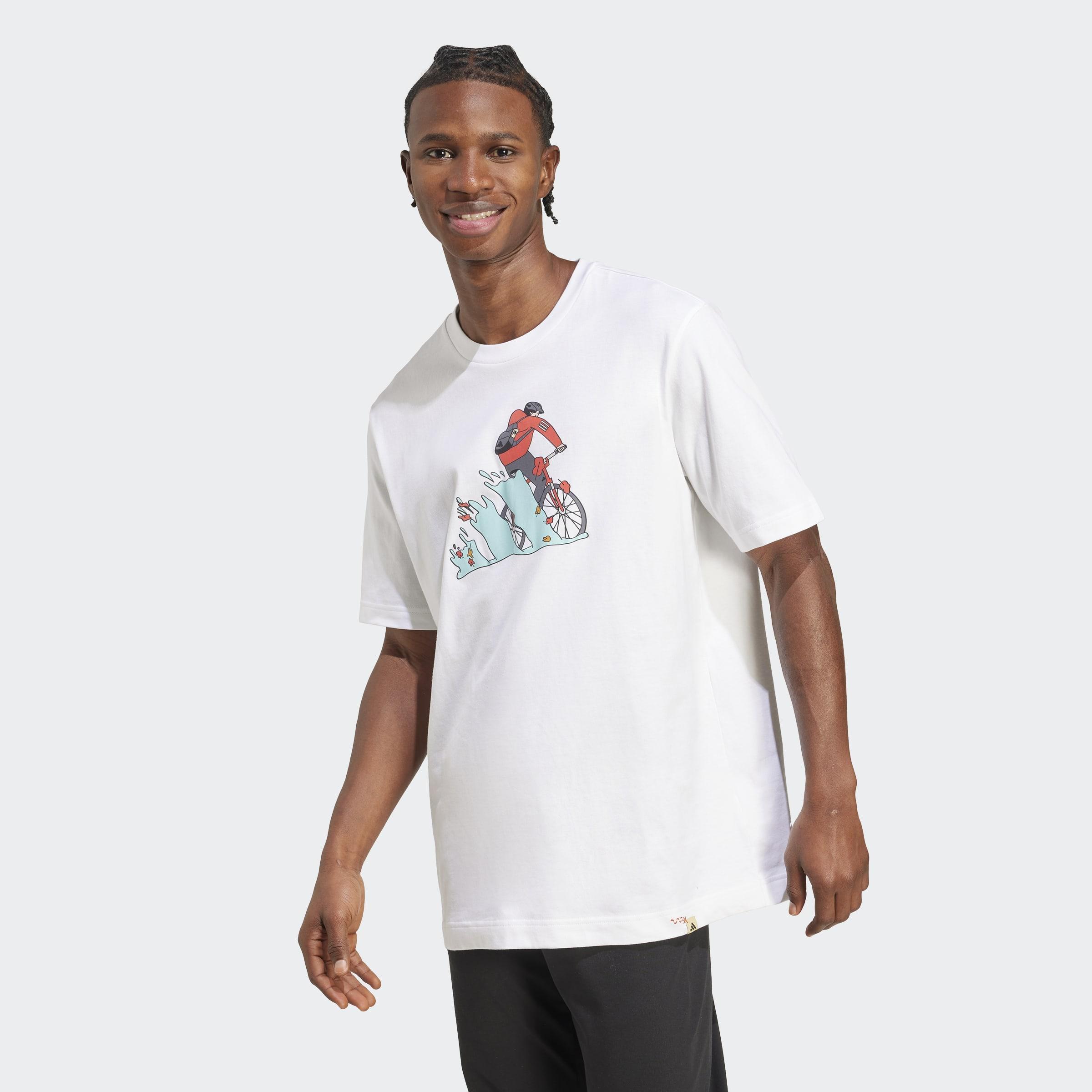 Doodle Hunt Bike Graphic T-Shirt, White, A901_ONE, large image number 5