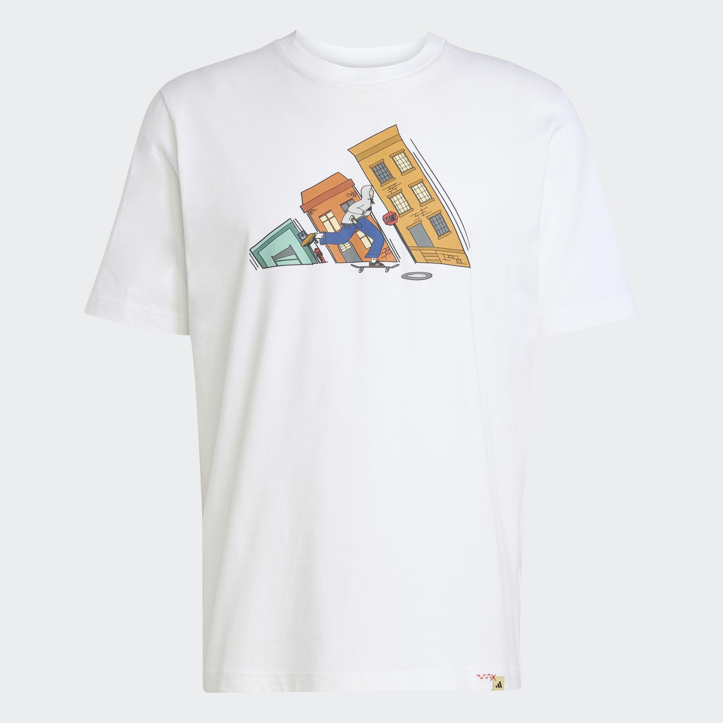 Doodle Hunt Skate Graphic T-Shirt, White