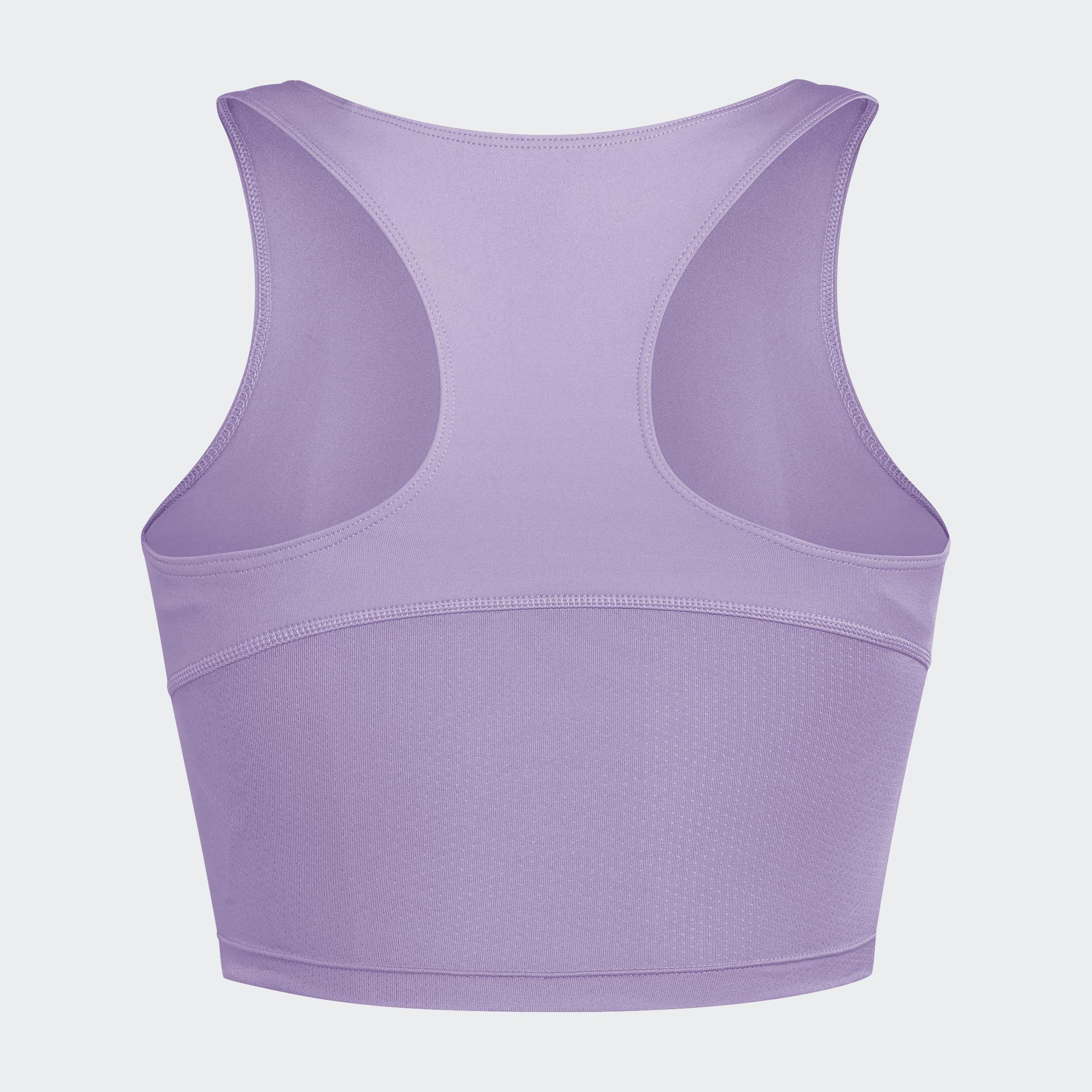 Adizero Essentials Running Crop Top, Purple, A901_ONE, large image number 2
