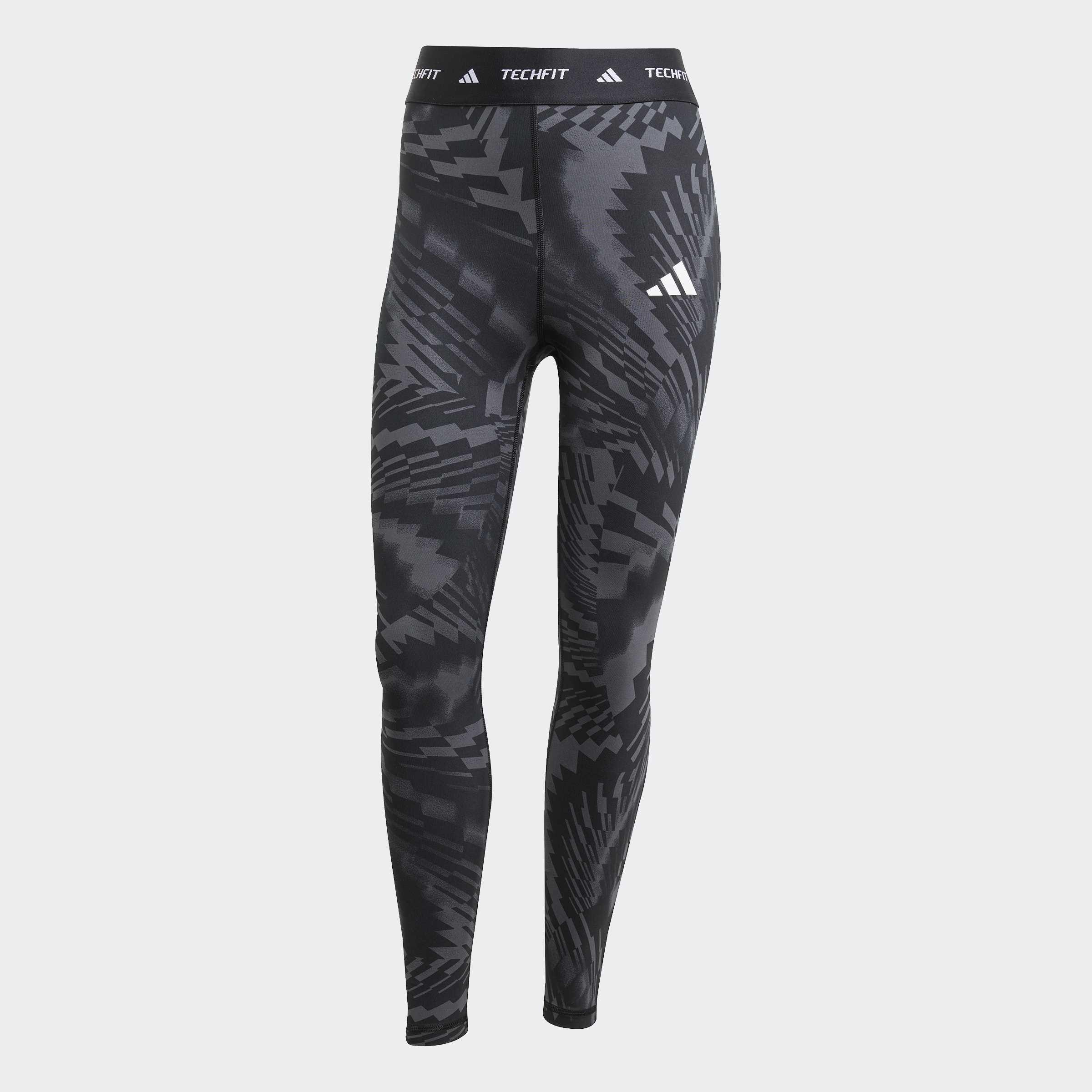 Adidas Techfit Printed 7/8 Leggings, Grey