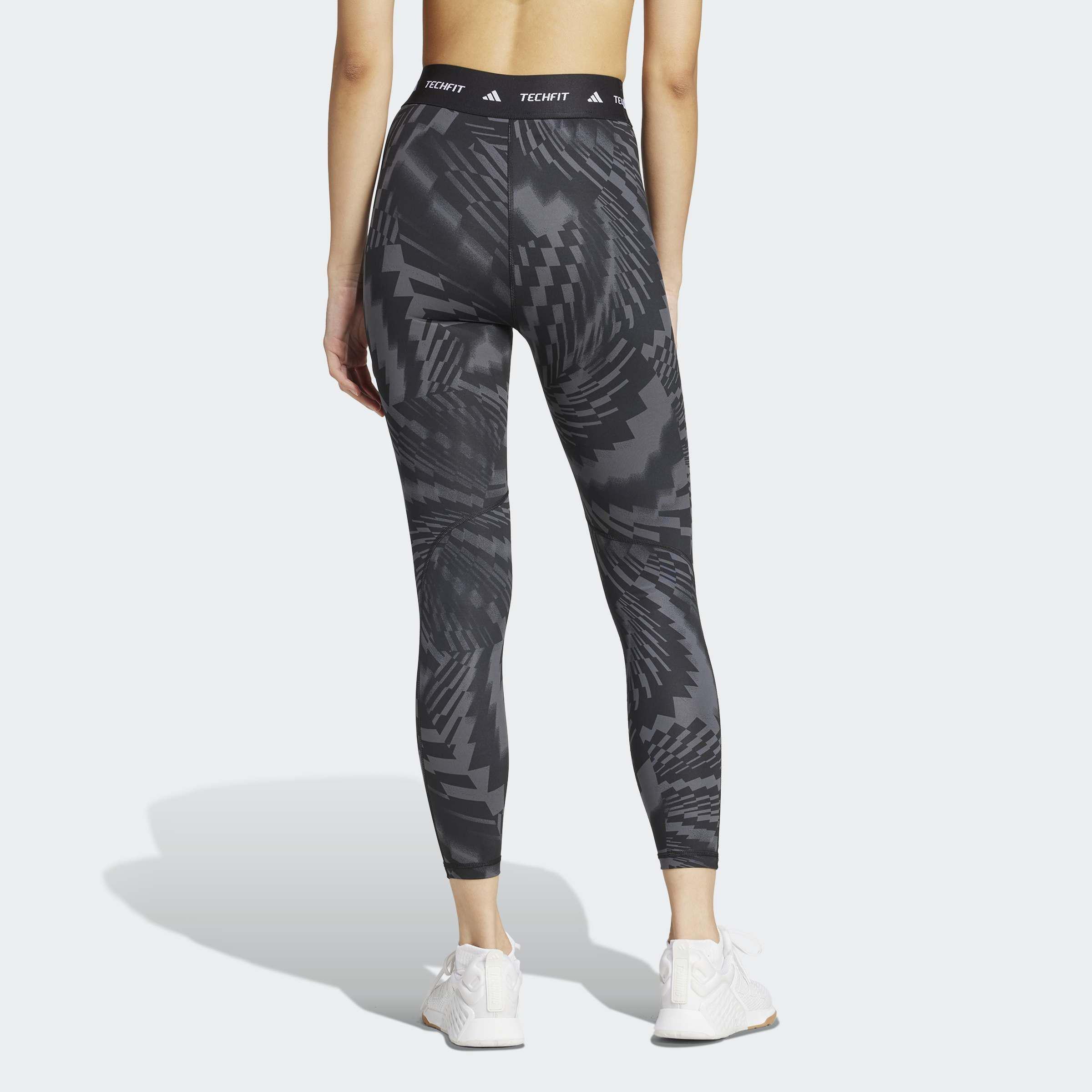 Adidas Techfit Printed 7/8 Leggings, Grey