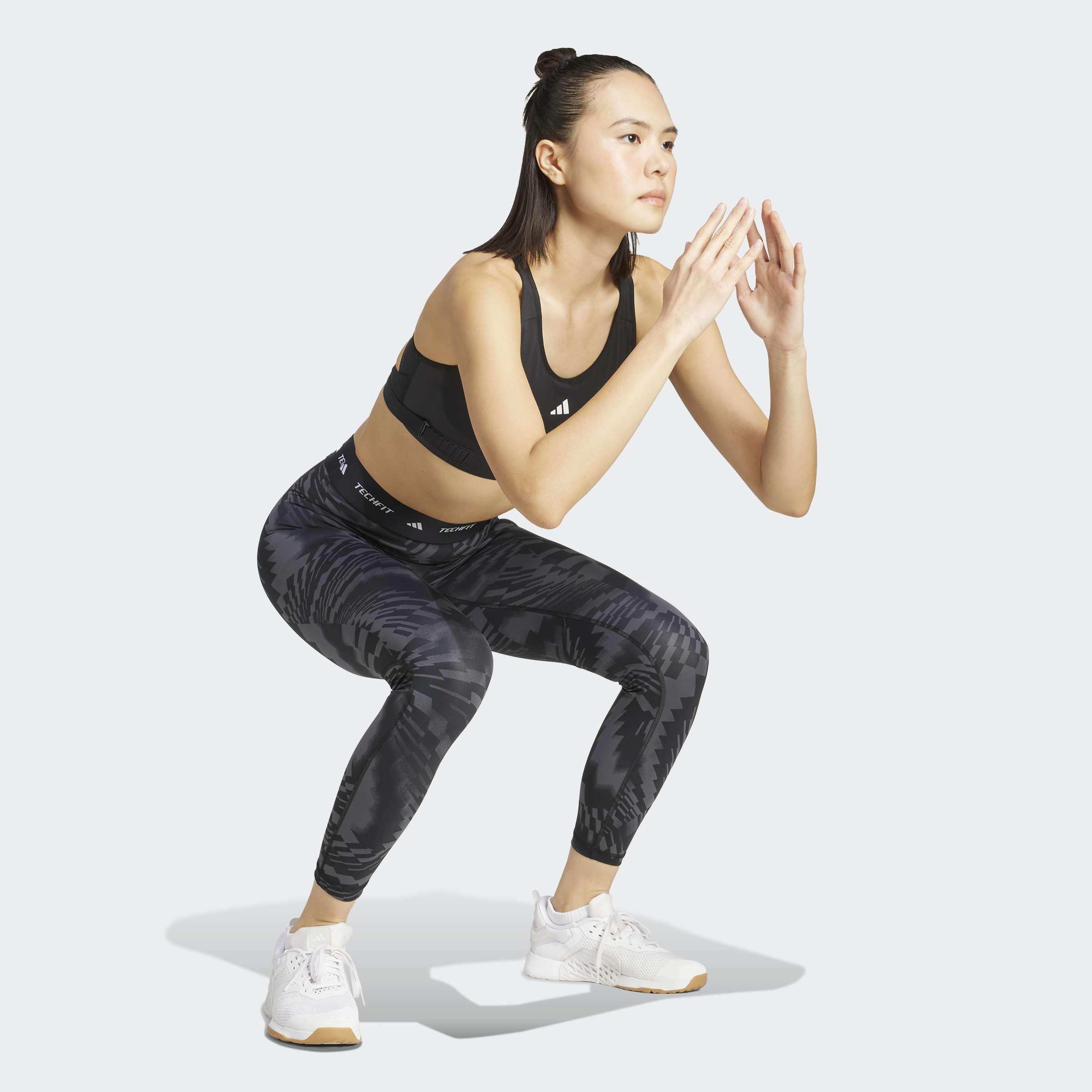 Adidas Techfit Printed 7/8 Leggings, Grey, A901_ONE, large image number 5