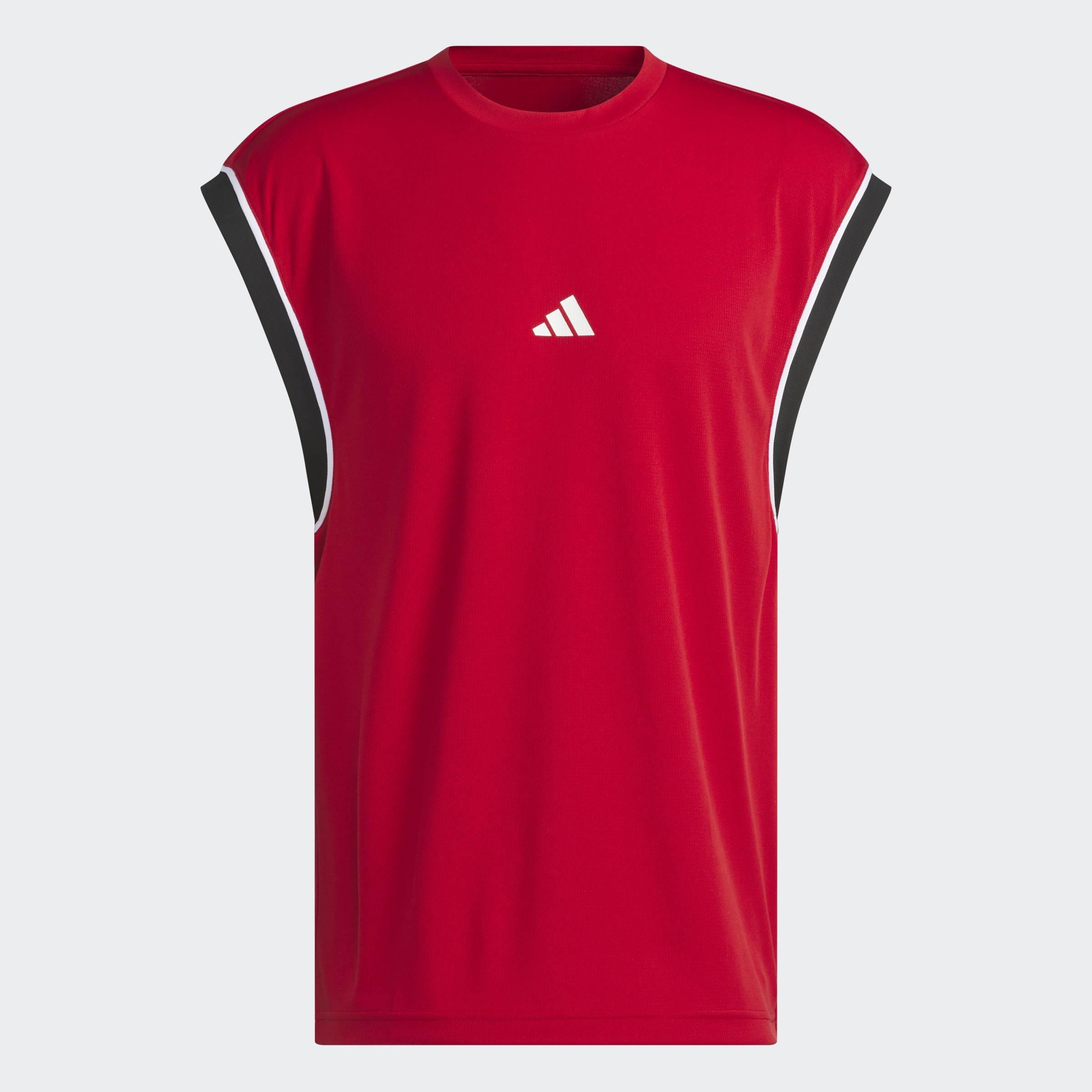 Adidas Basketball All-World Sleeveless Tank Top, Red, A901_ONE, large image number 0