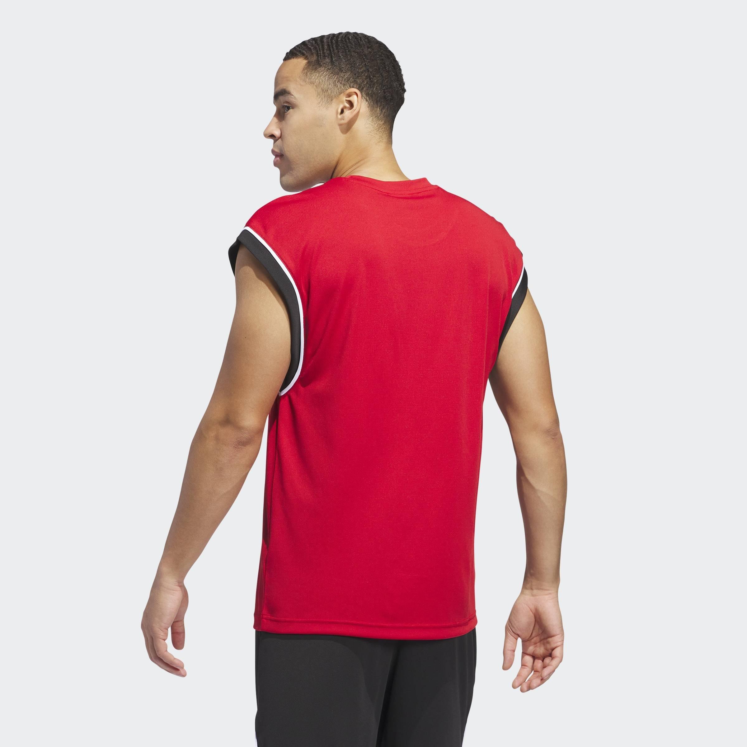 Adidas Basketball All-World Sleeveless Tank Top, Red, A901_ONE, large image number 1