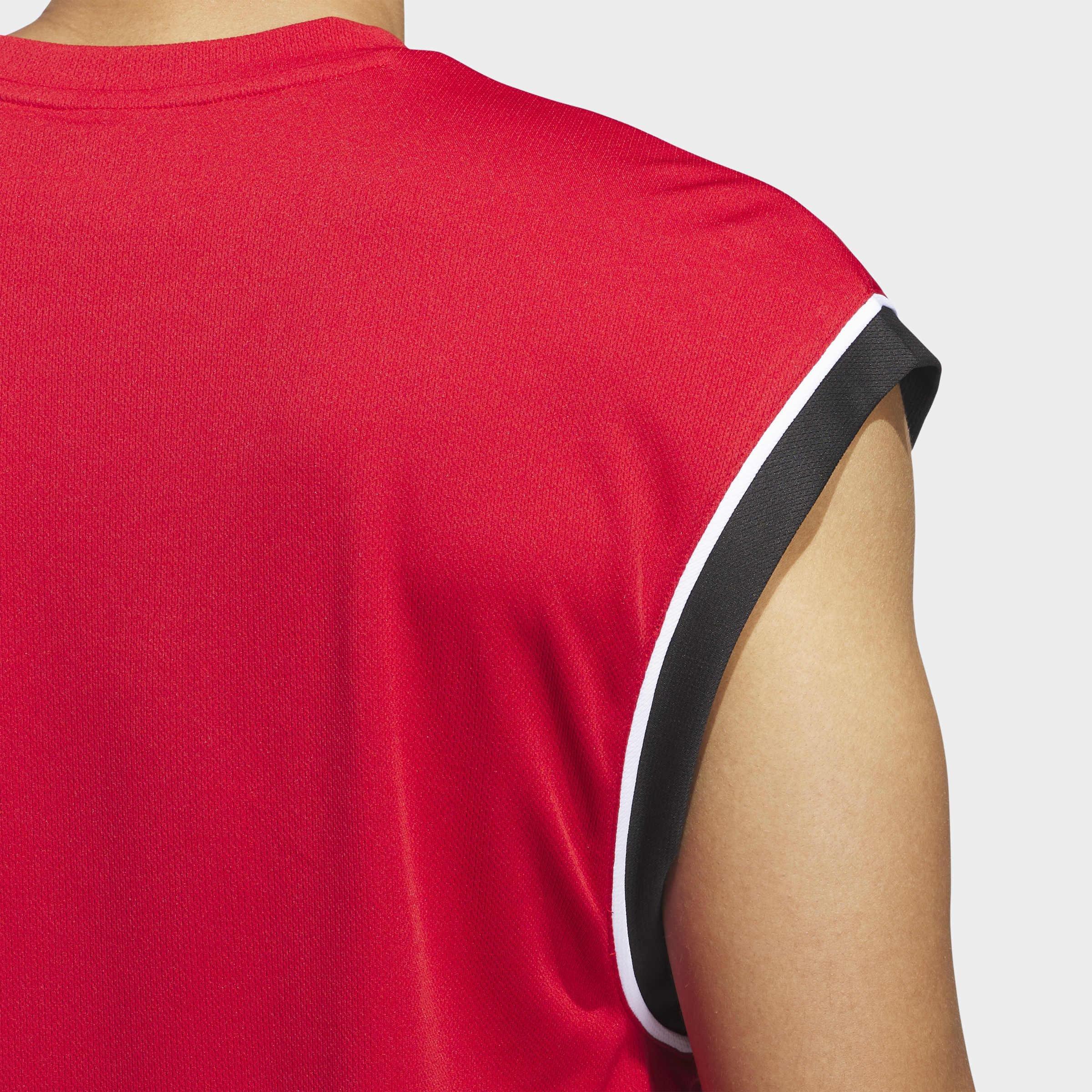 Adidas Basketball All-World Sleeveless Tank Top, Red, A901_ONE, large image number 2