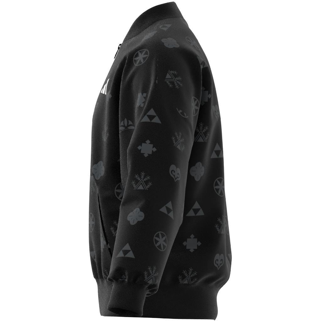Unisex Bloom Sky Print Woven Bomber Jacket, Black, A901_ONE, large image number 7
