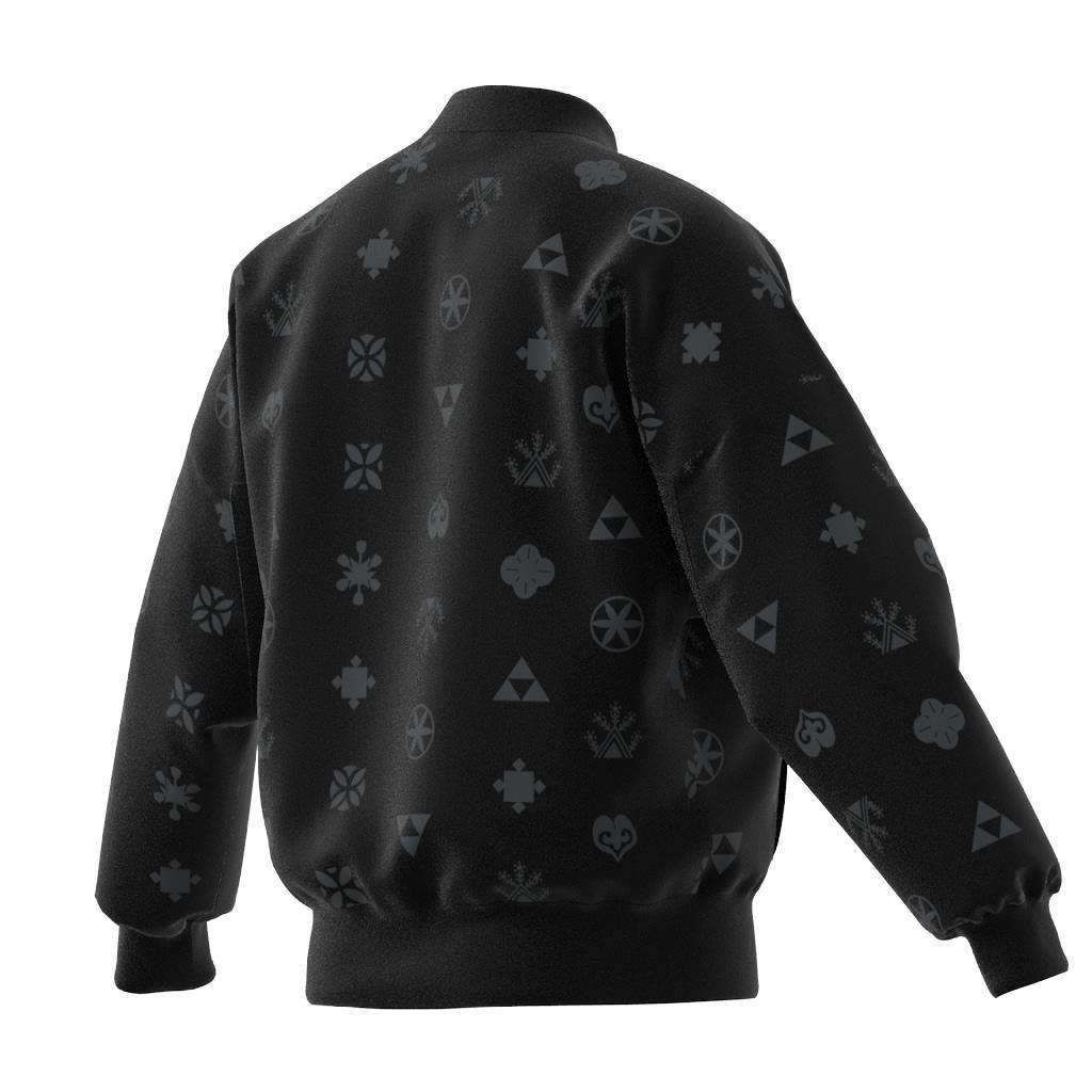 Unisex Bloom Sky Print Woven Bomber Jacket, Black, A901_ONE, large image number 9