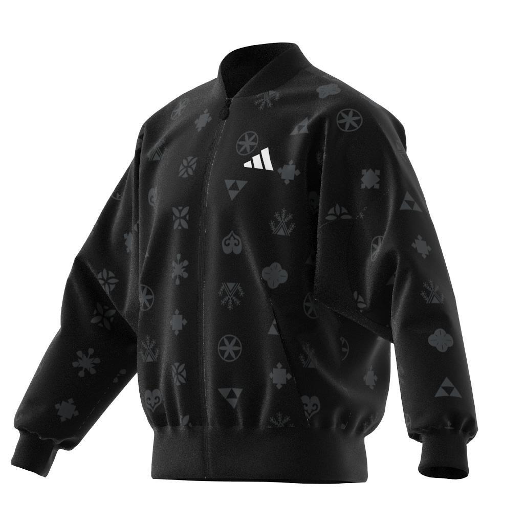 Unisex Bloom Sky Print Woven Bomber Jacket, Black, A901_ONE, large image number 10