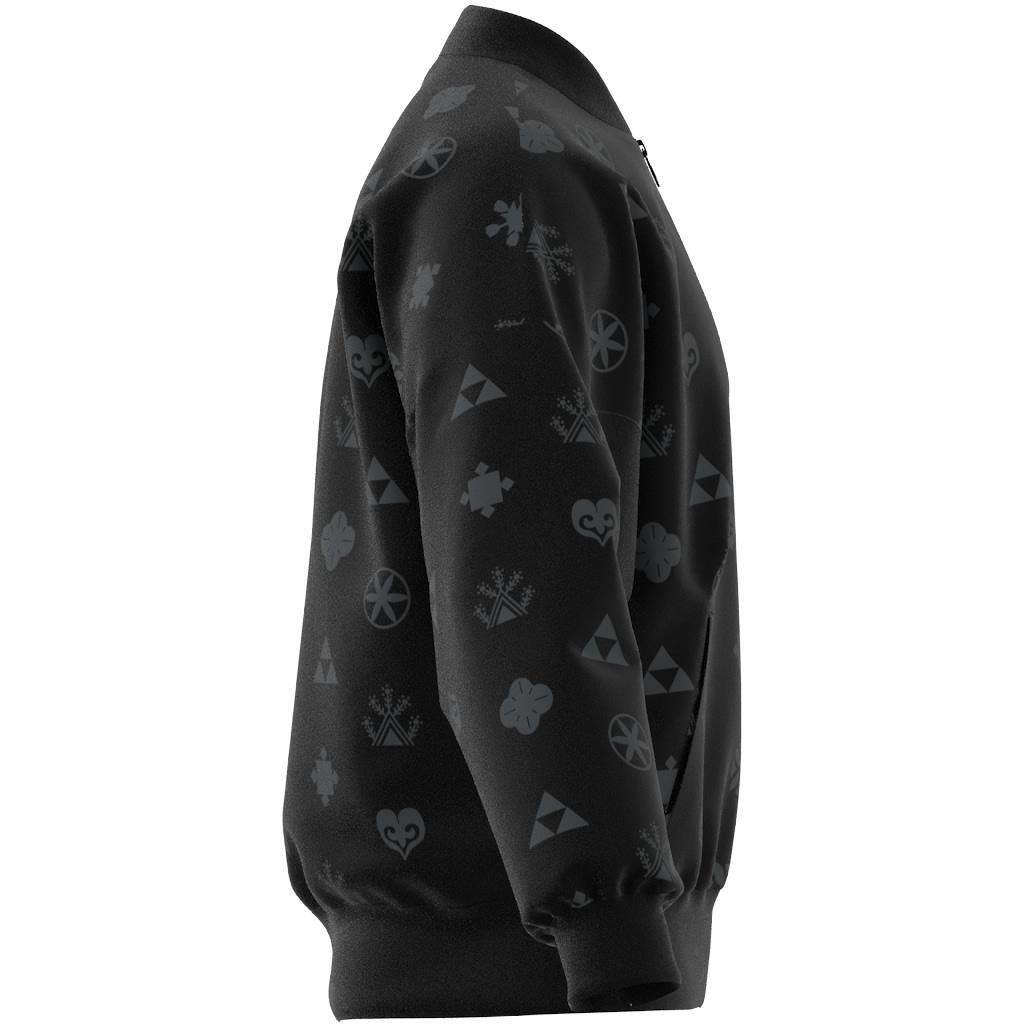 Unisex Bloom Sky Print Woven Bomber Jacket, Black, A901_ONE, large image number 13