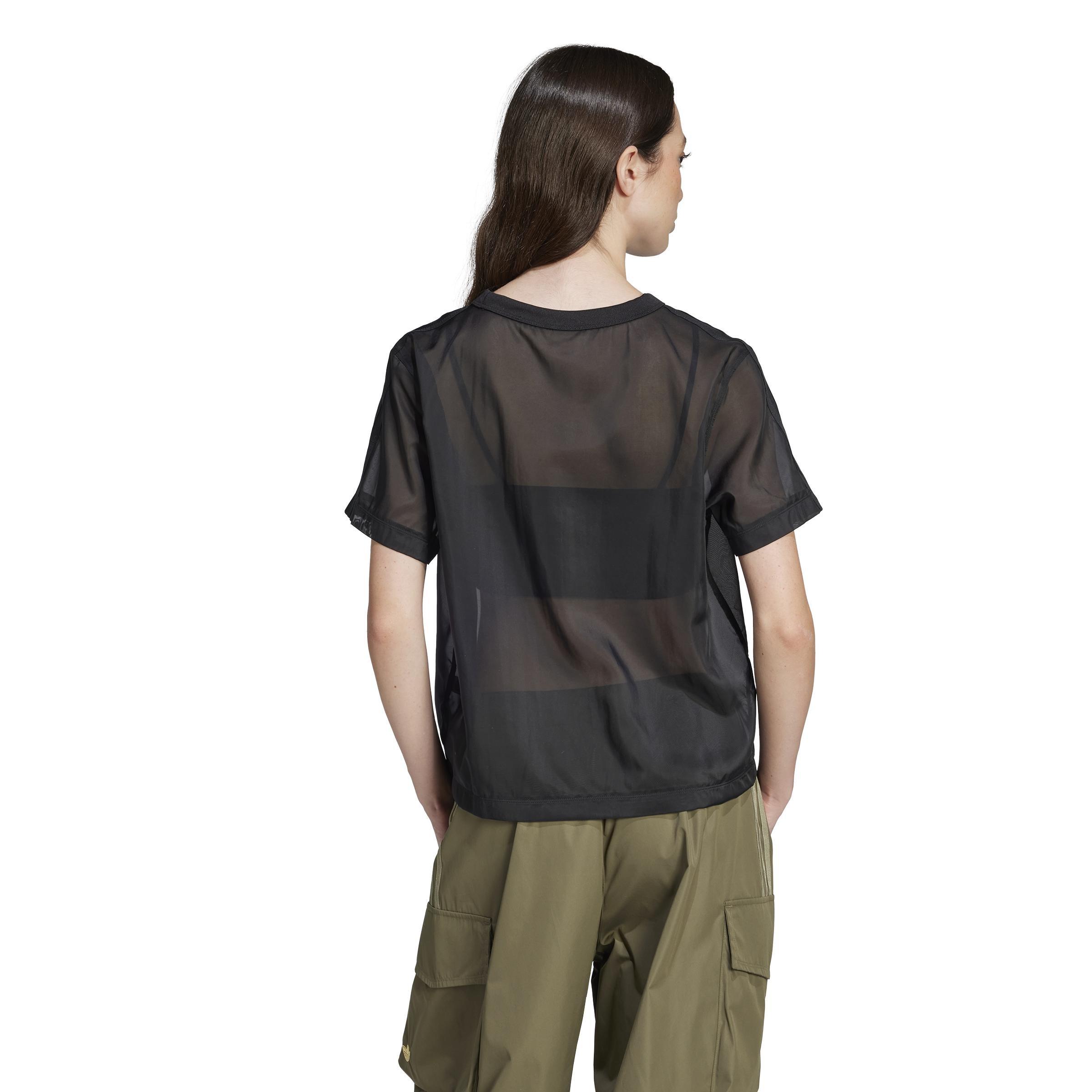 Adicolor Sheer 3-Stripes T-Shirt, Black, A901_ONE, large image number 2