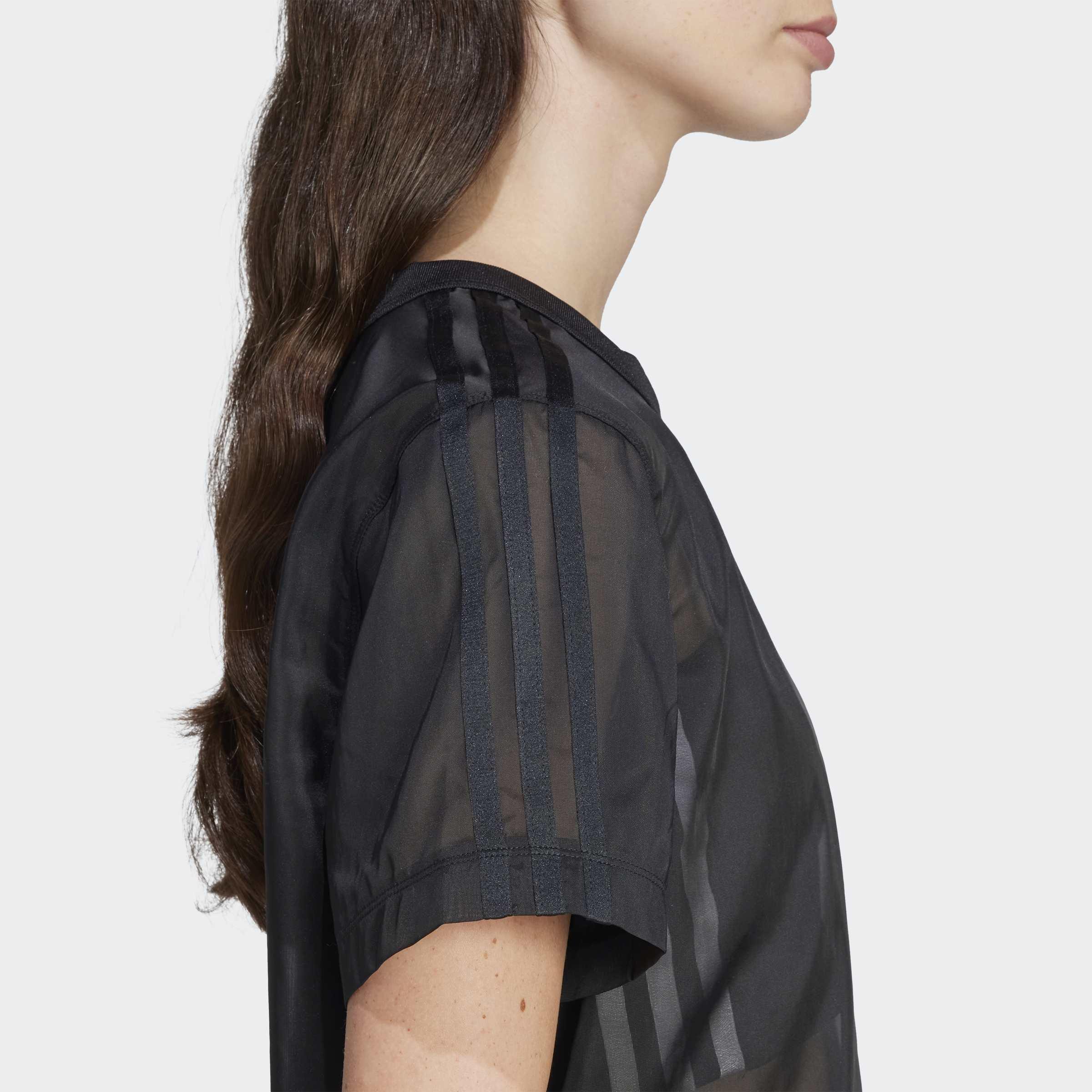 Adicolor Sheer 3-Stripes T-Shirt, Black, A901_ONE, large image number 6