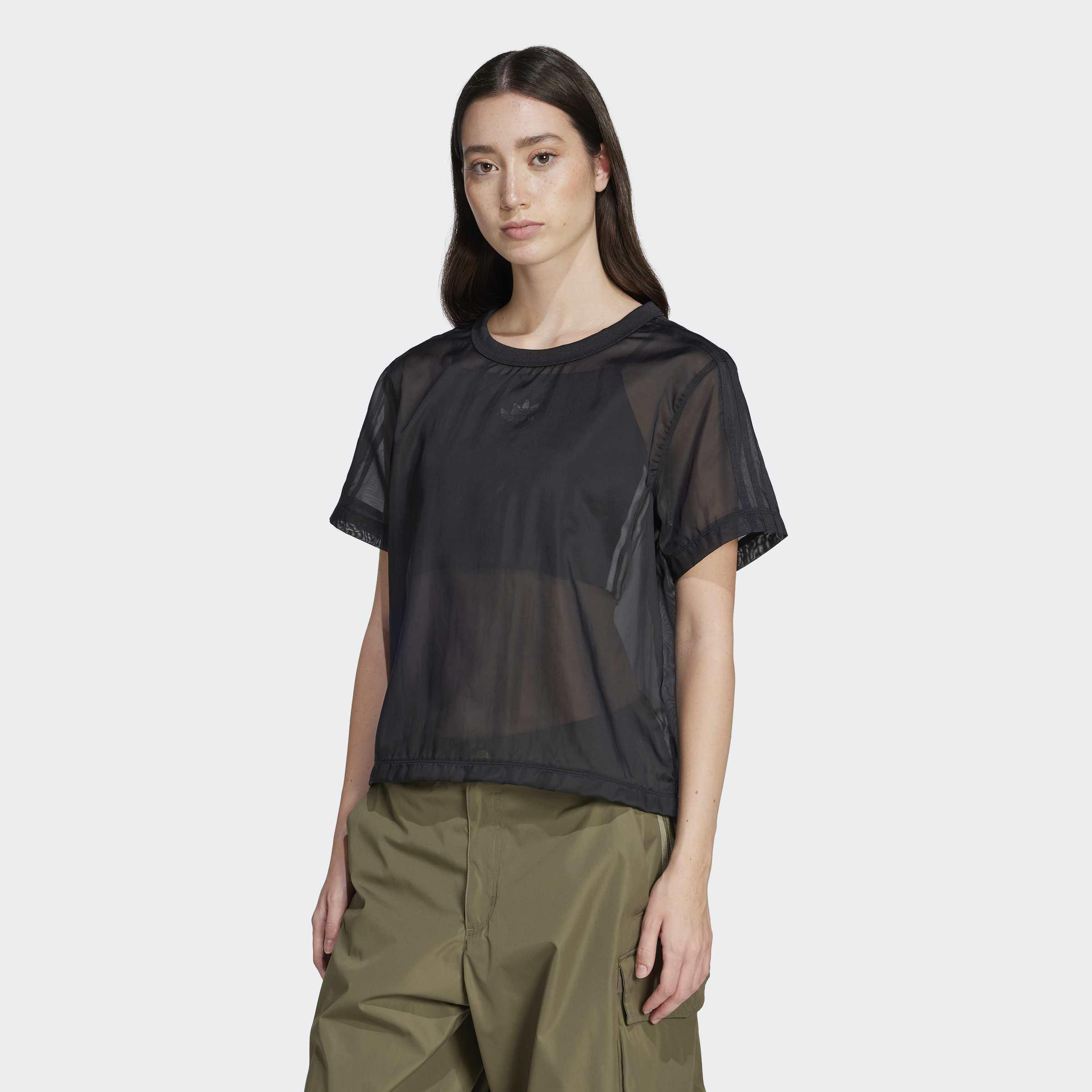 Adicolor Sheer 3-Stripes T-Shirt, Black, A901_ONE, large image number 11