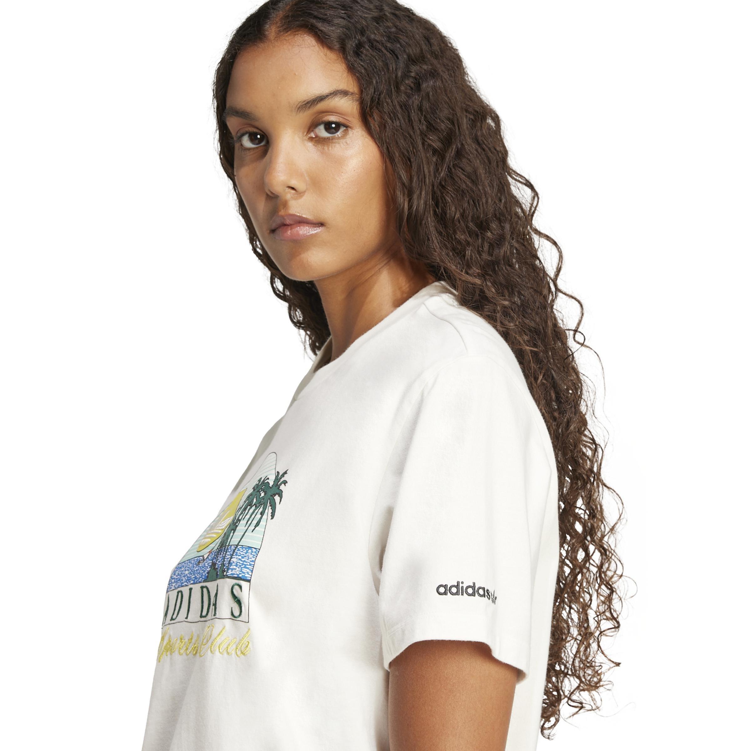 Trefoil Series Island Club Loose T-Shirt, White, A901_ONE, large image number 5
