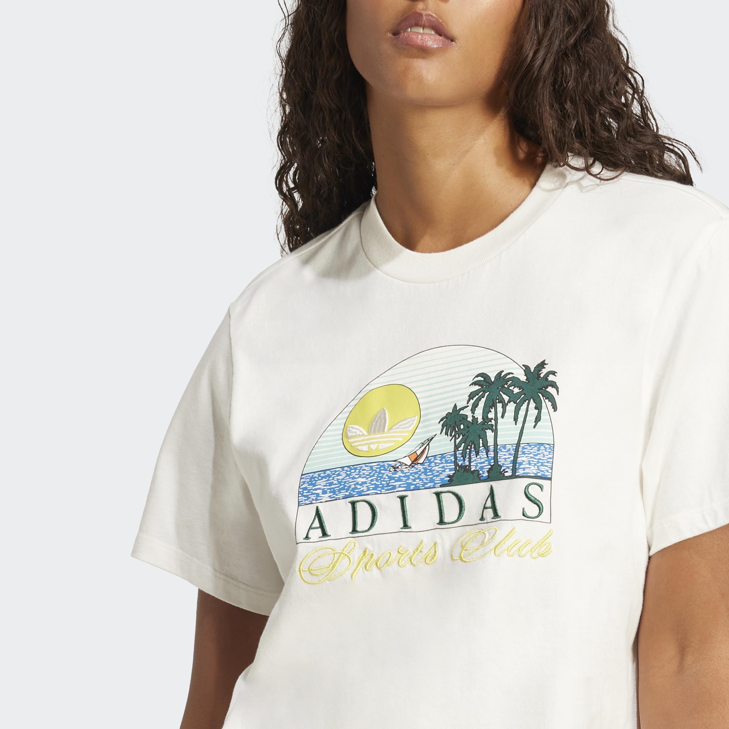 Trefoil Series Island Club Loose T-Shirt, White, A901_ONE, large image number 6