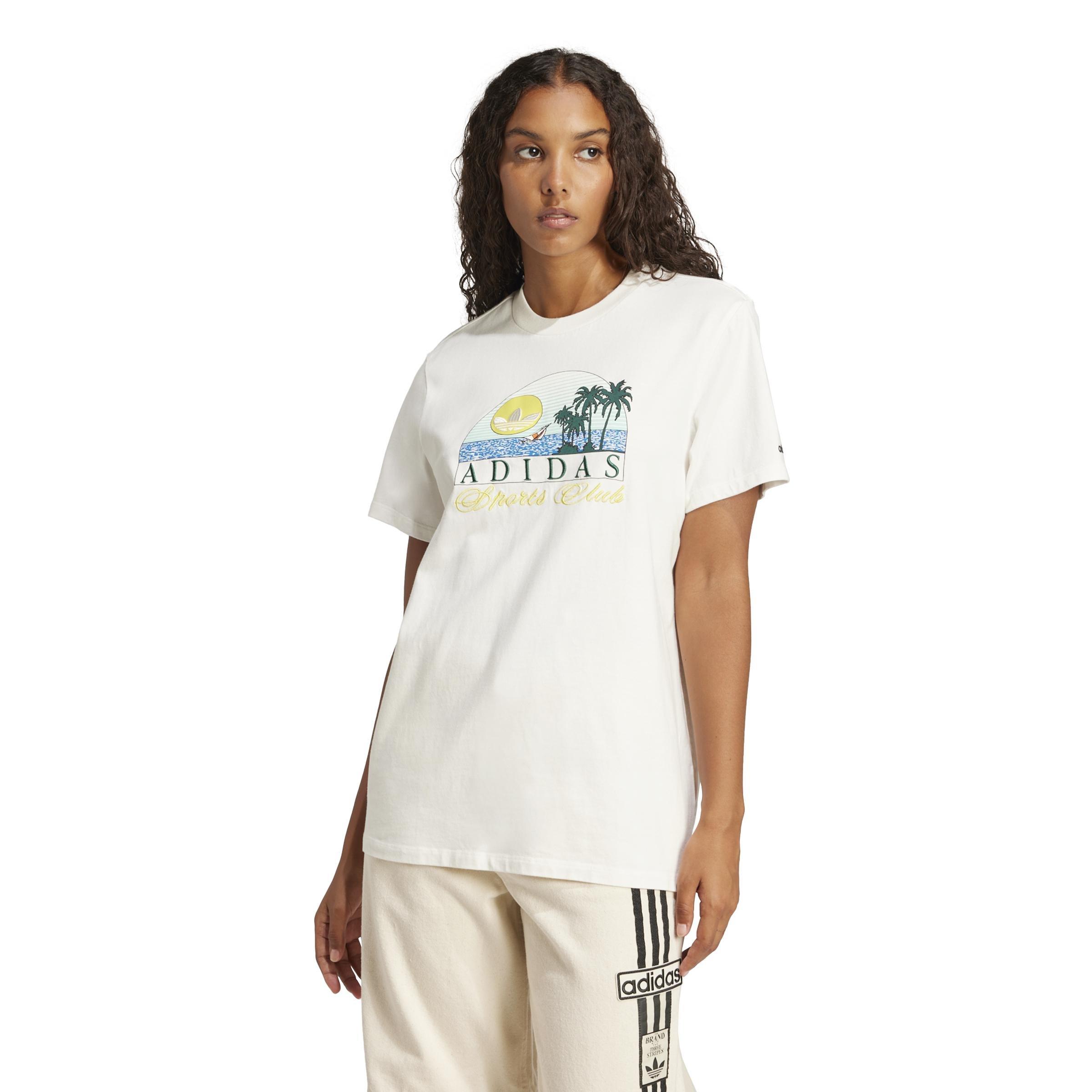 Trefoil Series Island Club Loose T-Shirt, White, A901_ONE, large image number 10