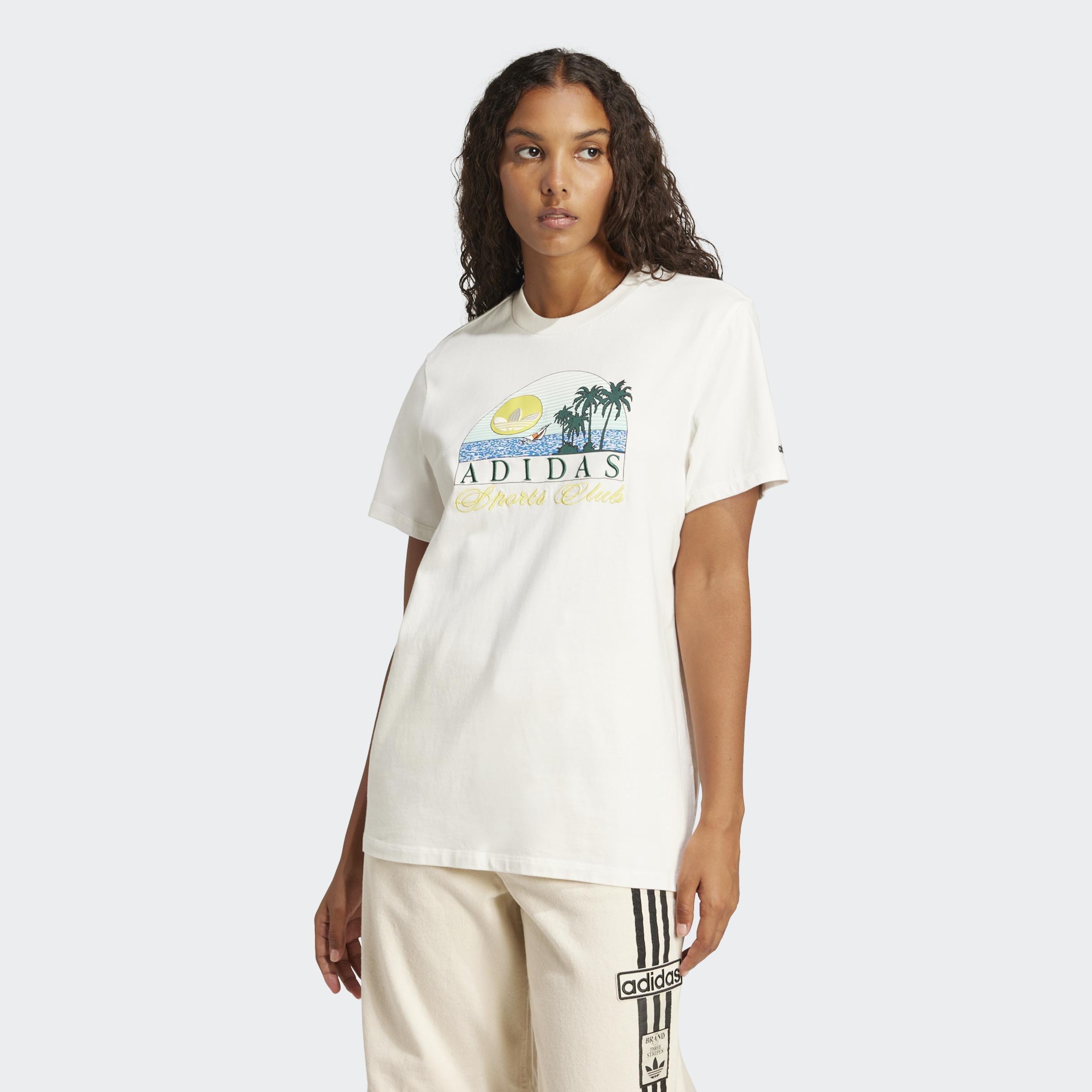 Trefoil Series Island Club Loose T-Shirt, White, A901_ONE, large image number 12