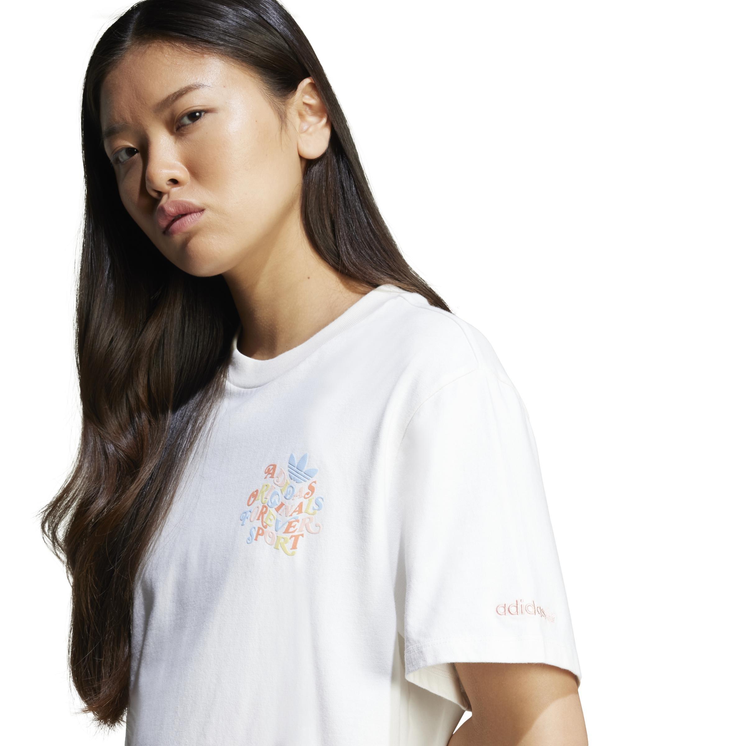 Trefoil Series Forever Originals Loose T-Shirt, White, A901_ONE, large image number 5