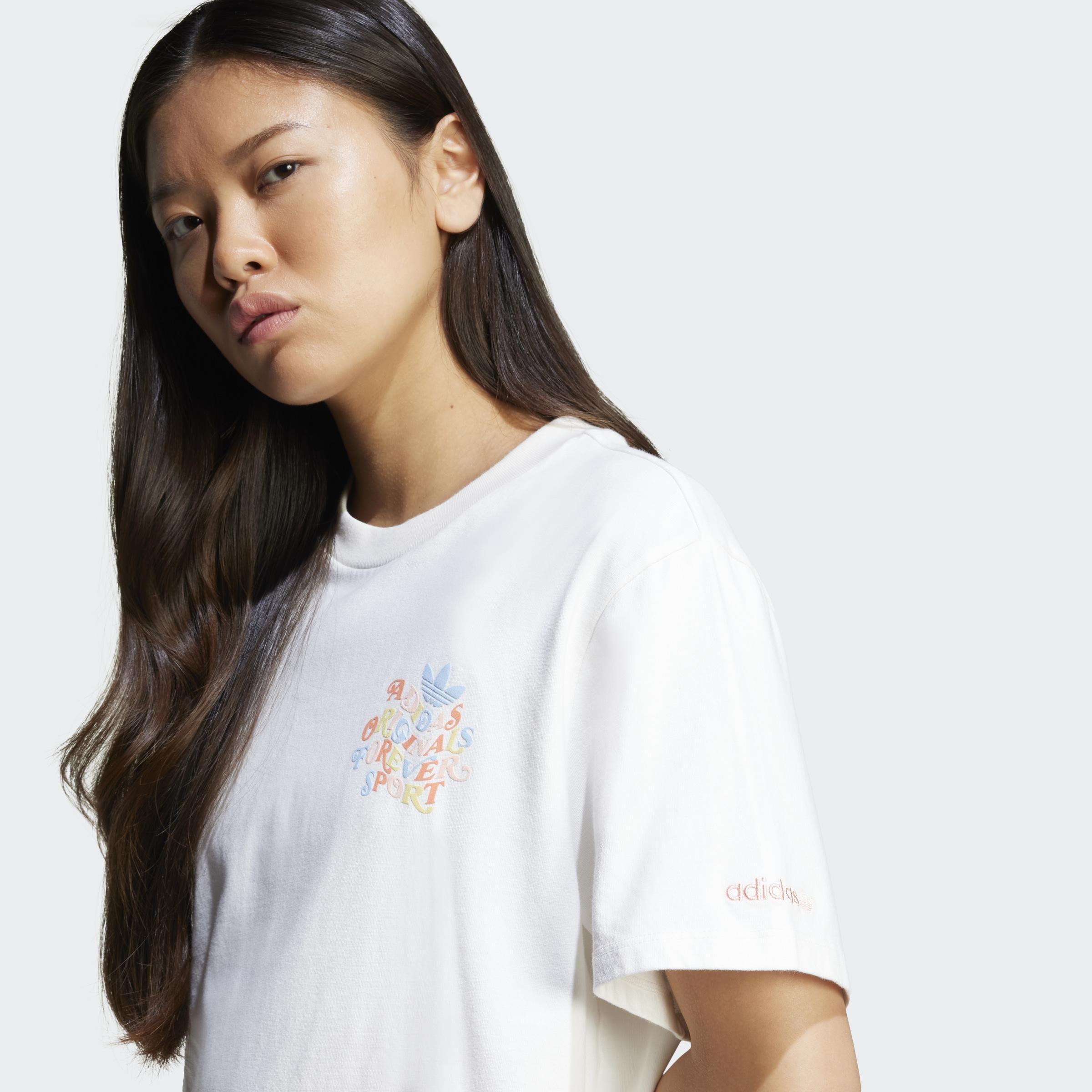 Trefoil Series Forever Originals Loose T-Shirt, White, A901_ONE, large image number 6