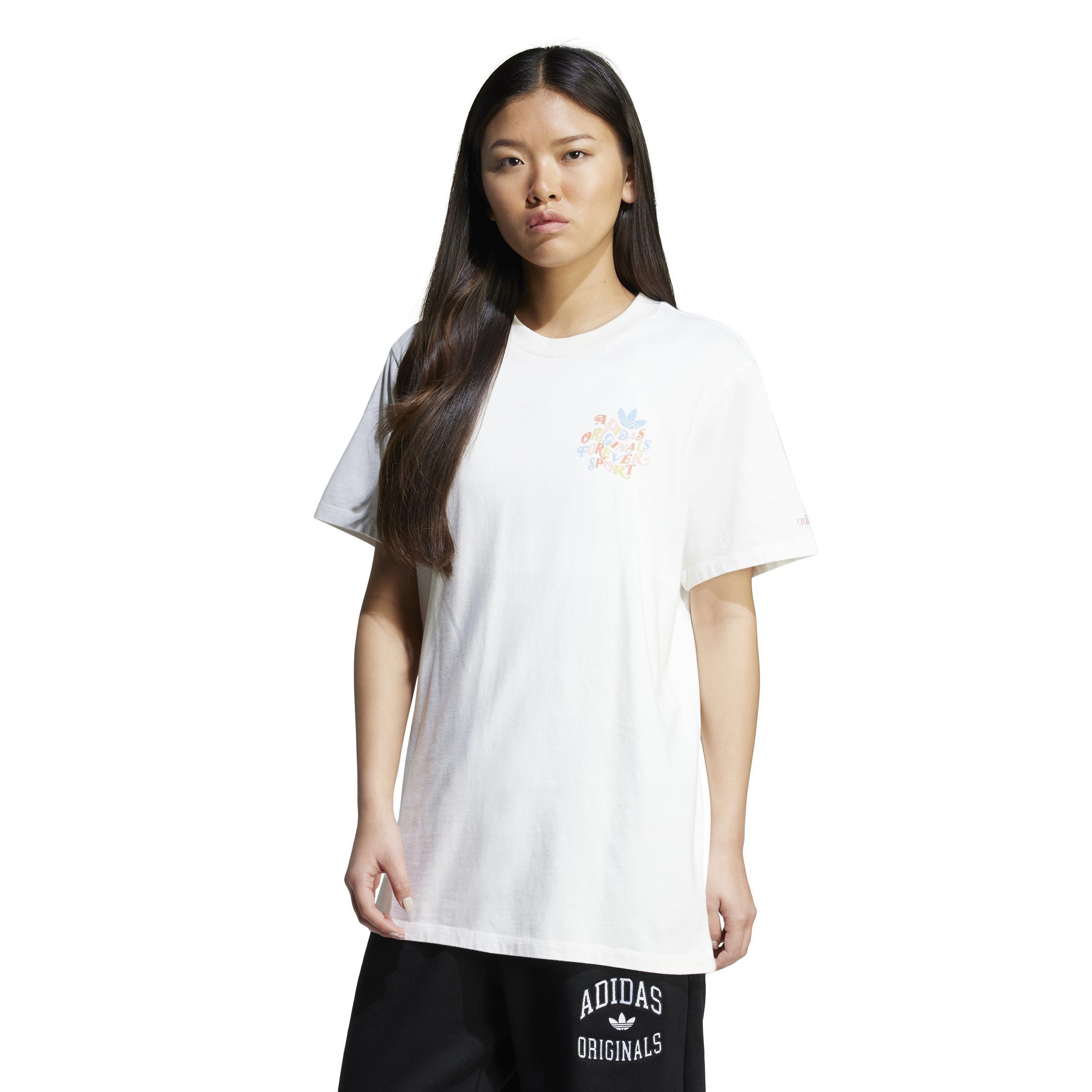 Trefoil Series Forever Originals Loose T-Shirt, White, A901_ONE, large image number 9