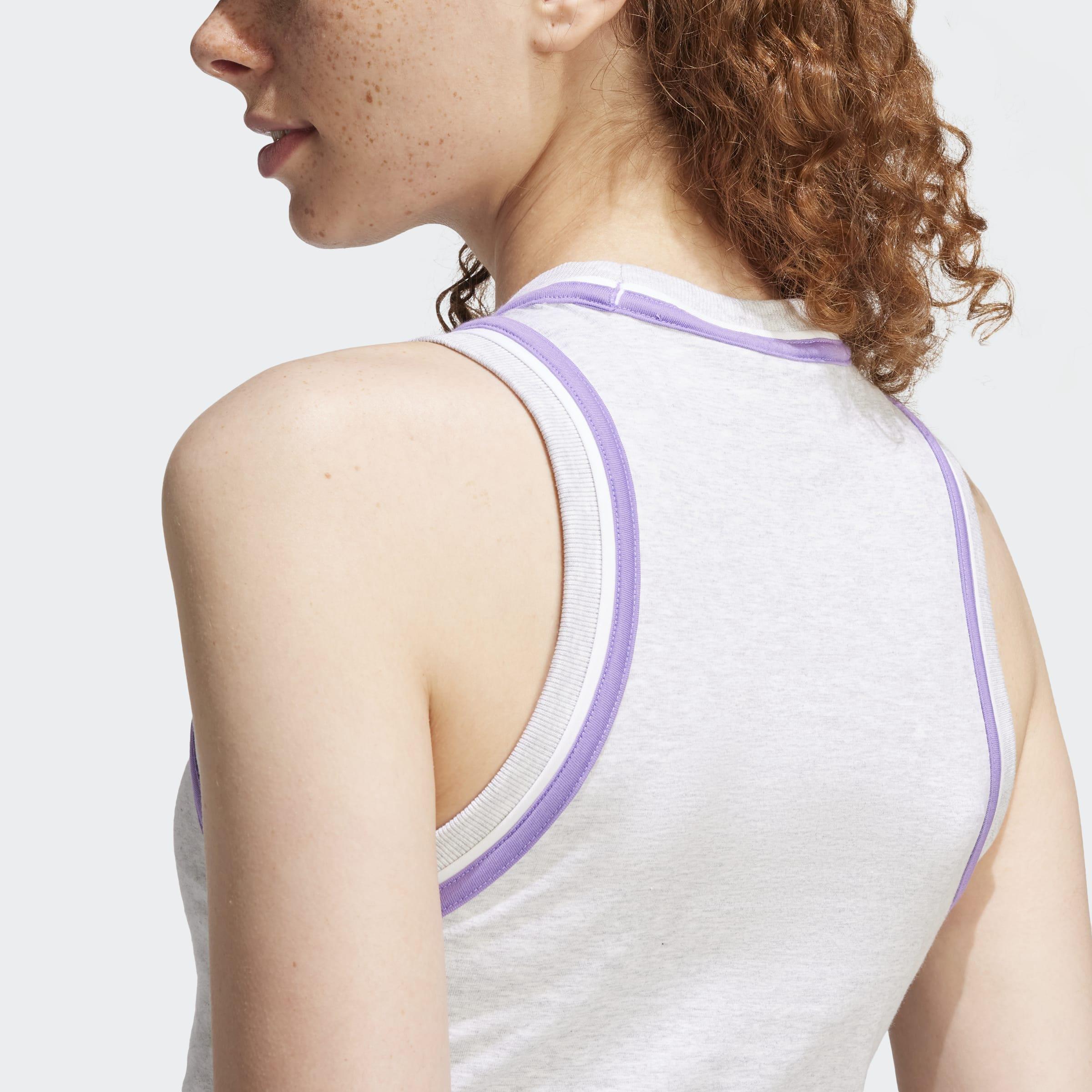 Essentials Color-Pop Cotton Crop Tank Top, Grey, A901_ONE, large image number 2