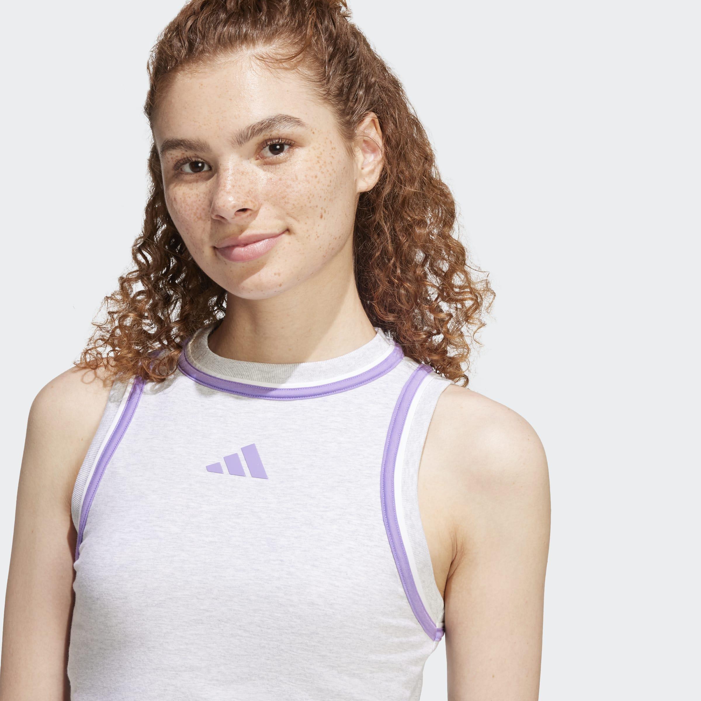 Essentials Color-Pop Cotton Crop Tank Top, Grey, A901_ONE, large image number 3