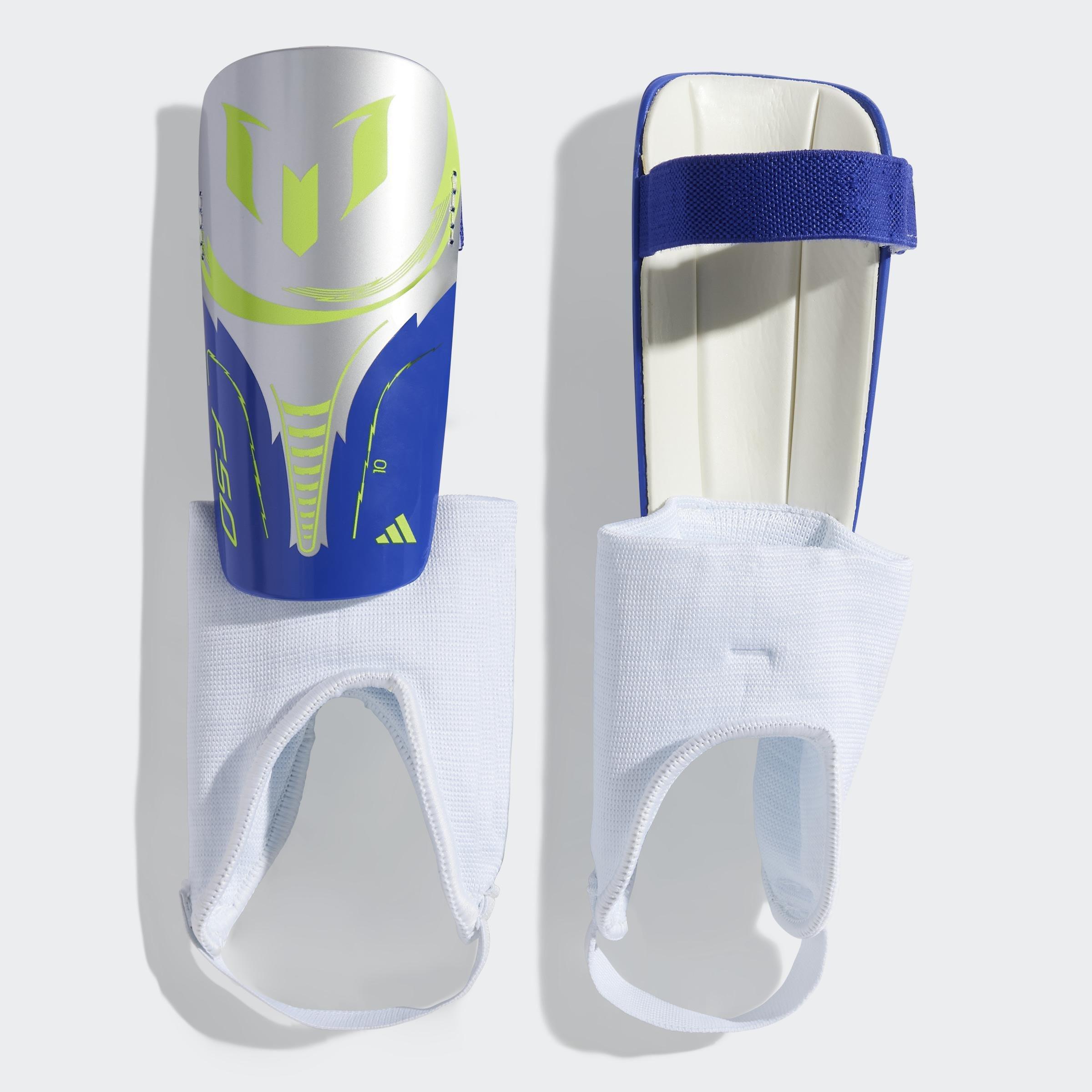Kids Unisex Messi Match Shin Guards, Grey, A901_ONE, large image number 1