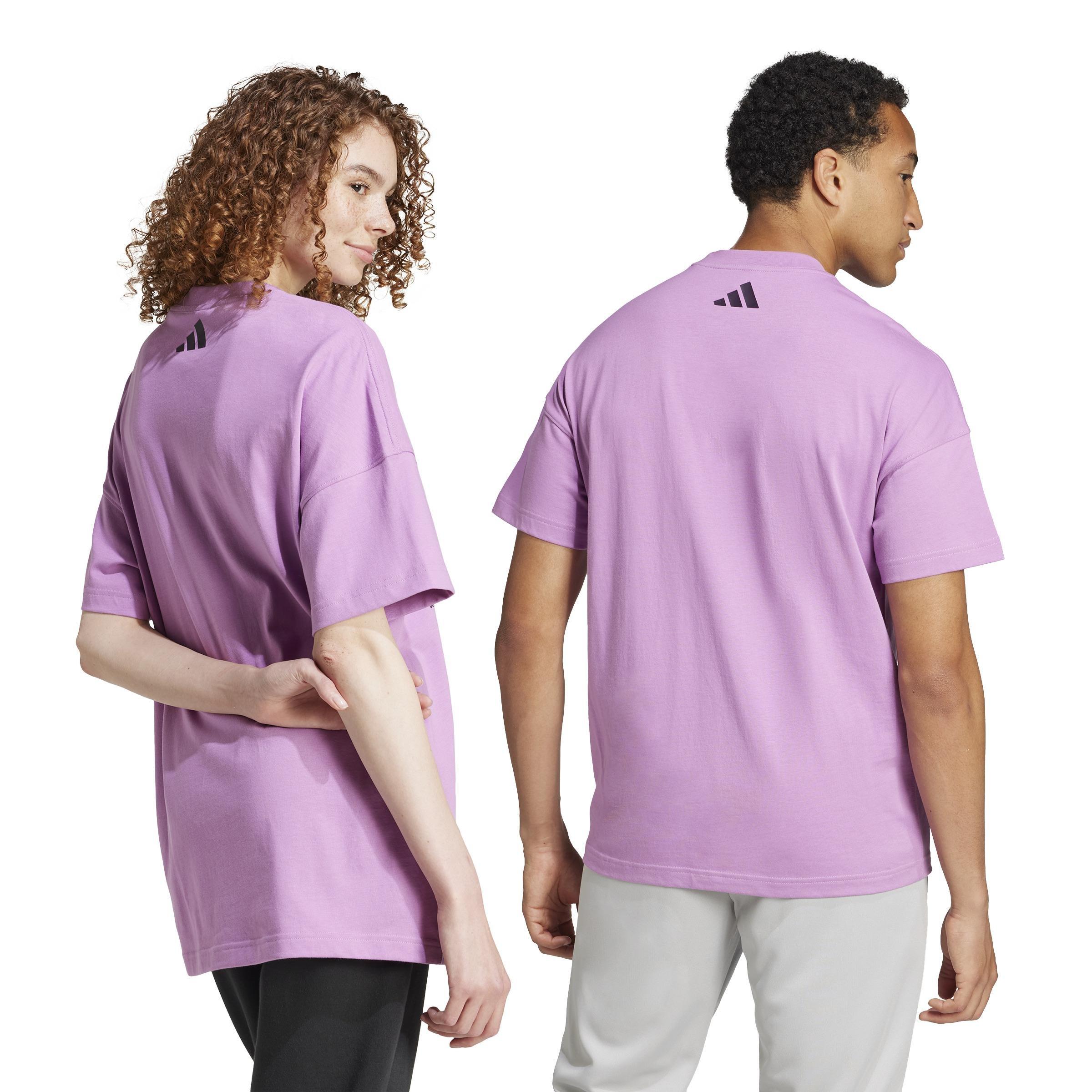 Unisex Bloom Sky Print T-Shirt, Purple, A901_ONE, large image number 3