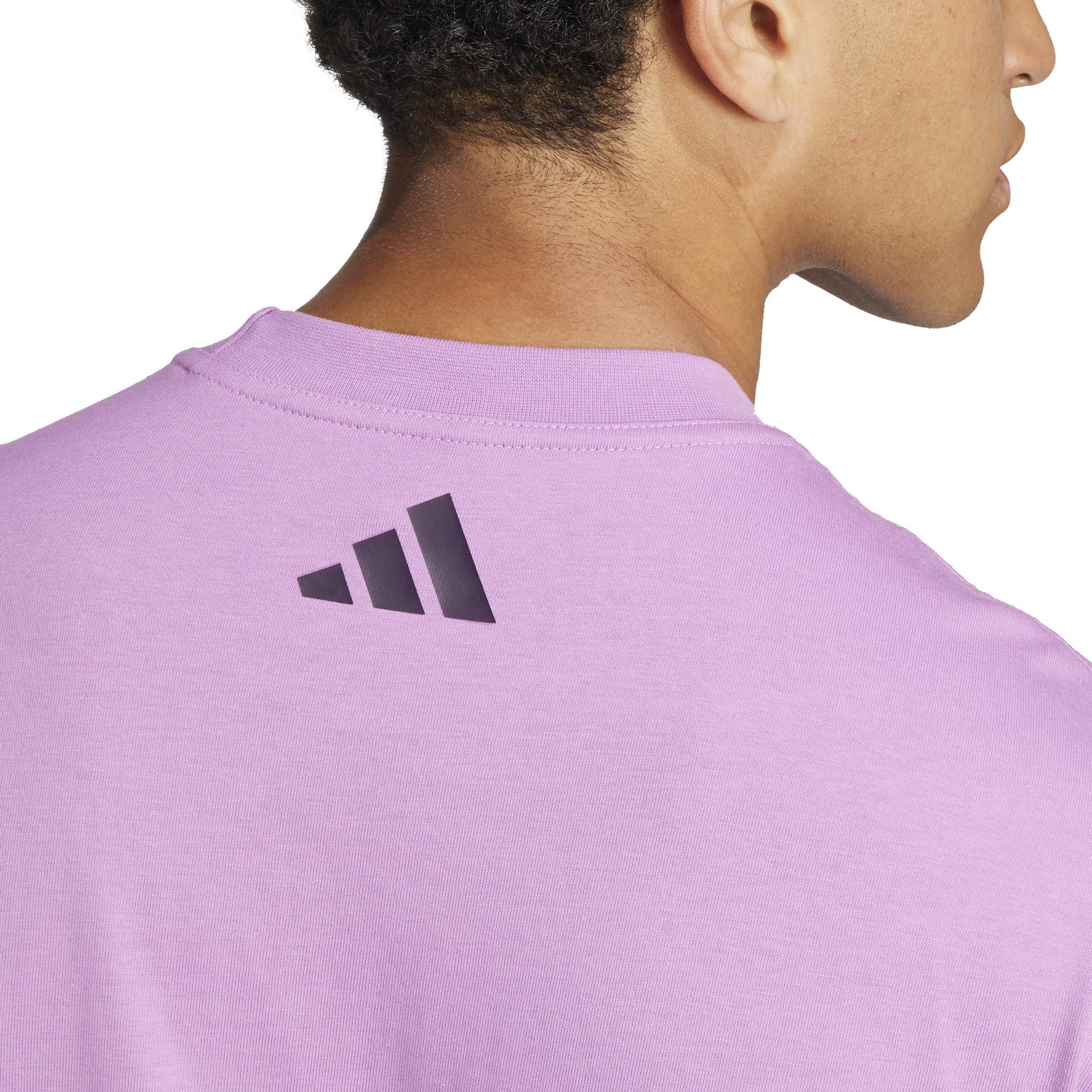 Unisex Bloom Sky Print T-Shirt, Purple, A901_ONE, large image number 5