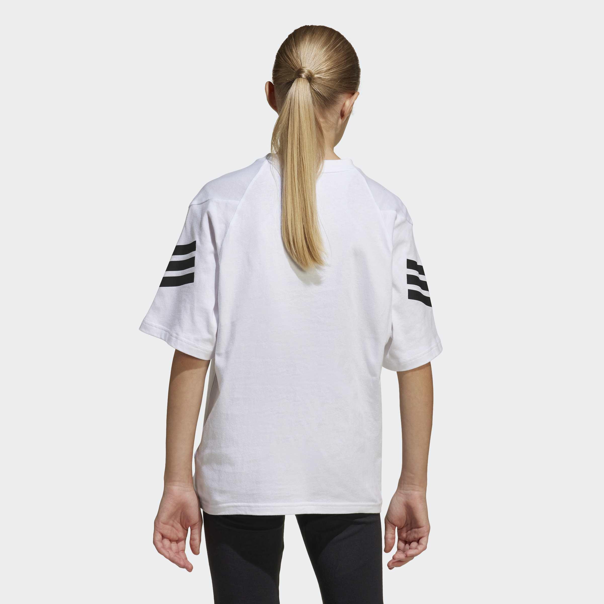Kids Unisex Future Icons 3-Stripes T-Shirt, White, A901_ONE, large image number 3