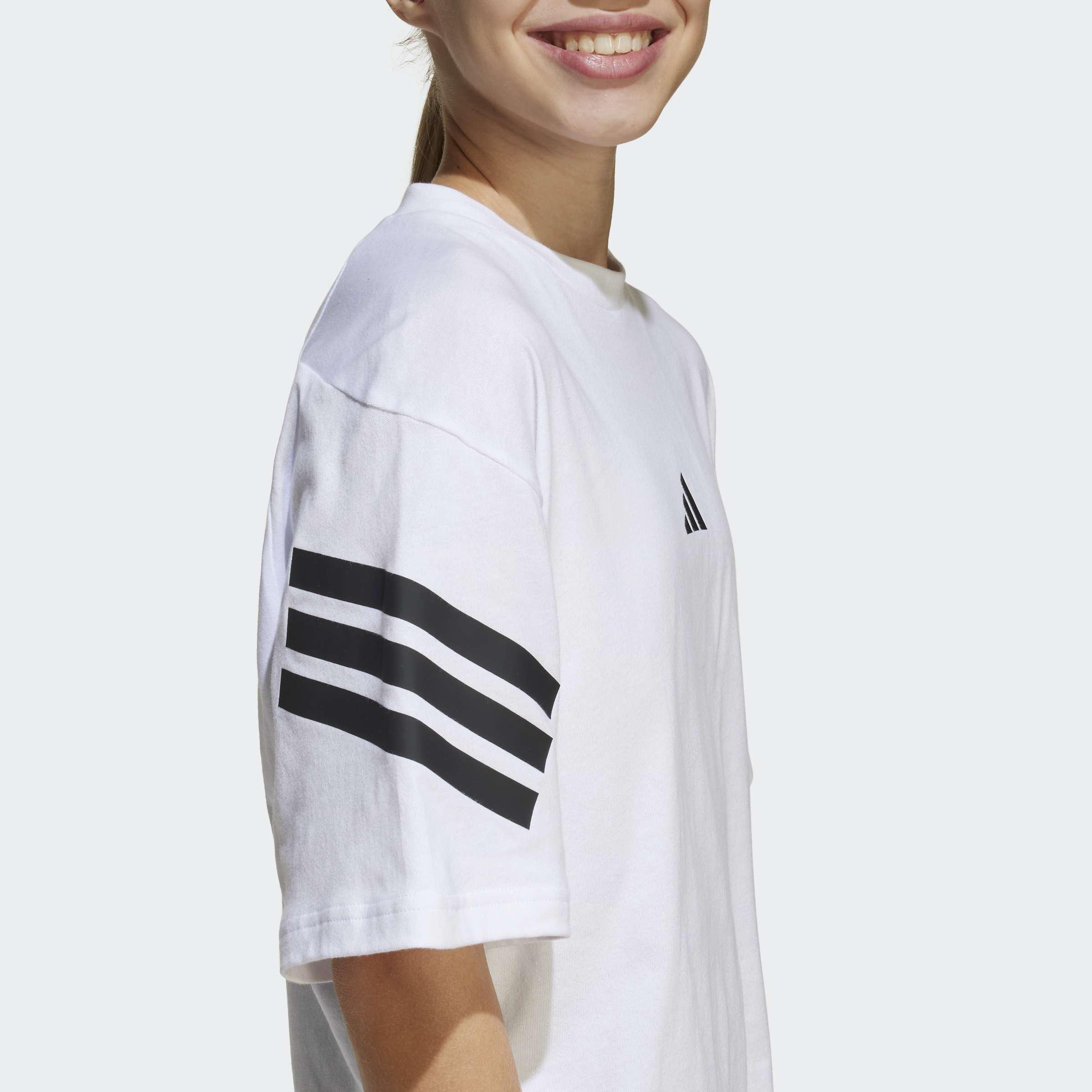 Kids Unisex Future Icons 3-Stripes T-Shirt, White, A901_ONE, large image number 5