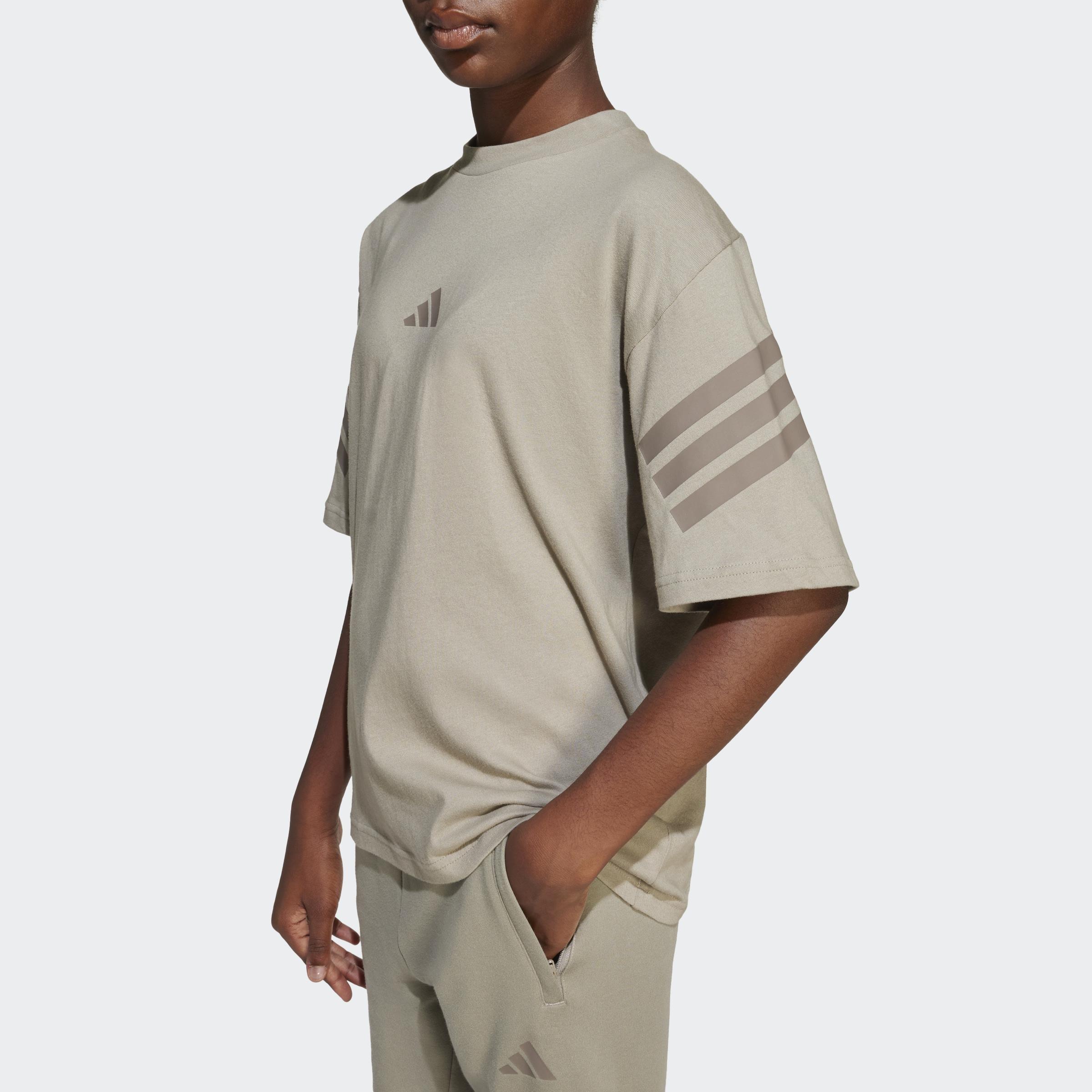 Kids Unisex Future Icons 3-Stripes T-Shirt, Beige, A901_ONE, large image number 9