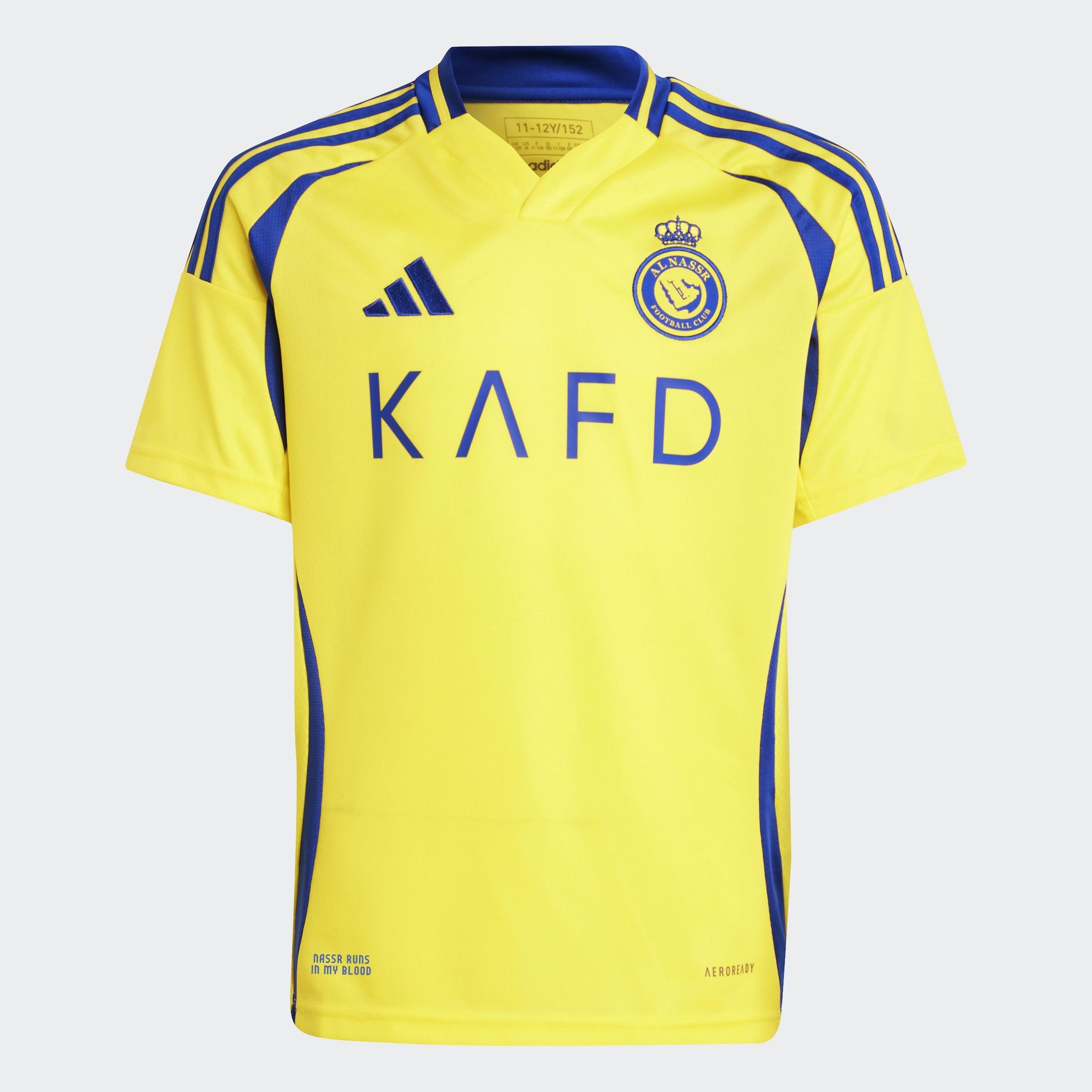 Kids Al Nassr FC 24/25 Ronaldo Home Jersey, Yellow, A901_ONE, large image number 2