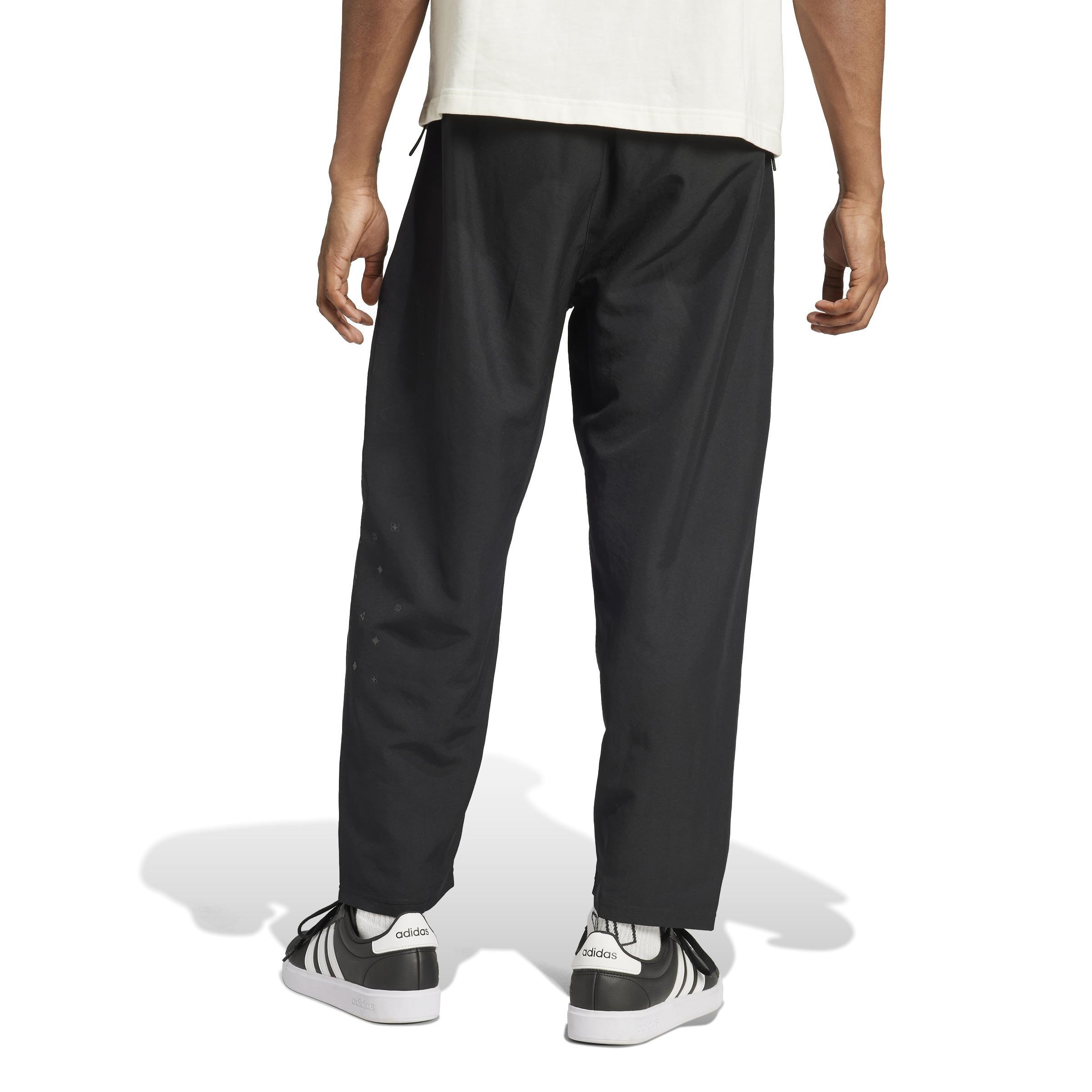 Bloom Sky Print Woven Tracksuit Bottoms, Black, , large image number 2