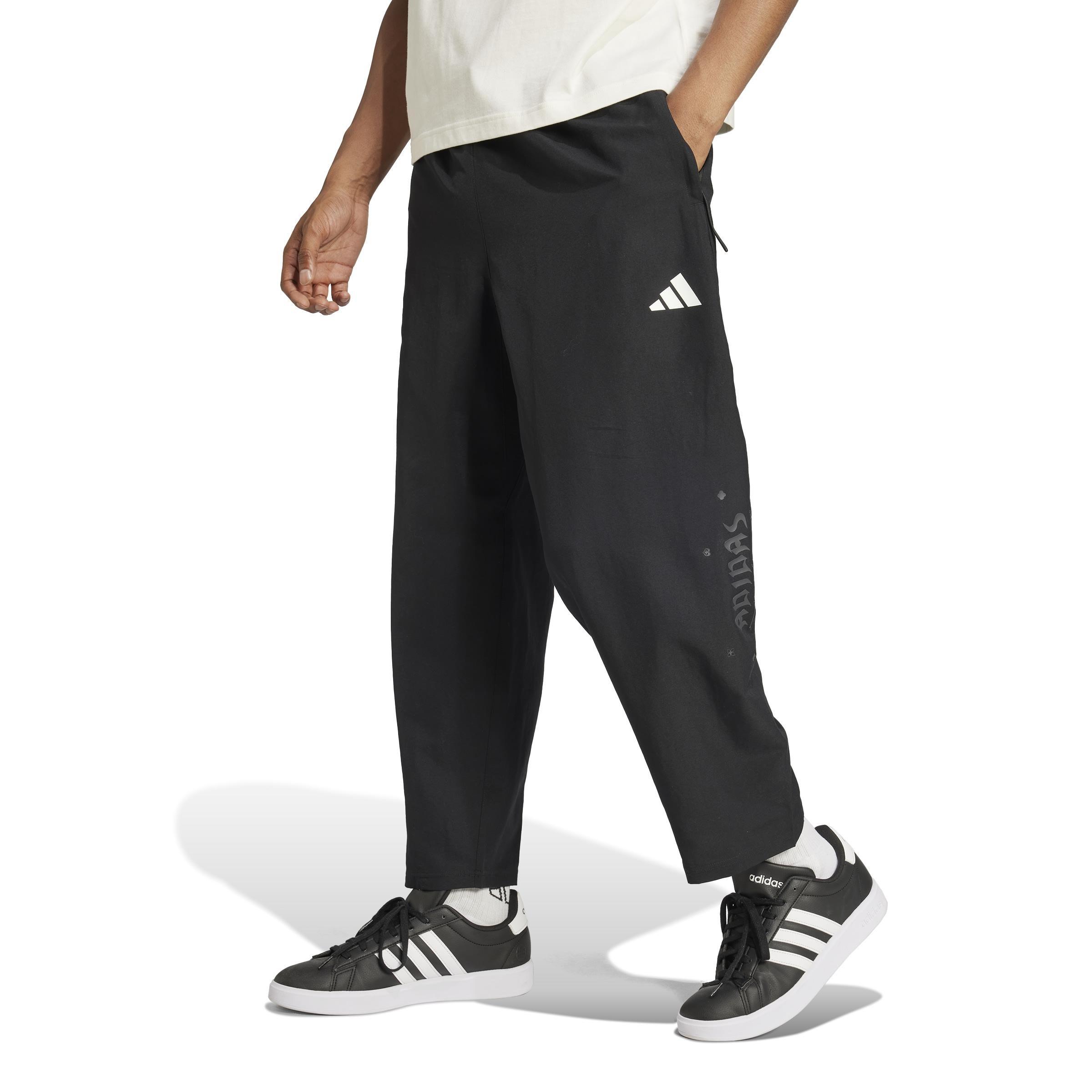 Bloom Sky Print Woven Tracksuit Bottoms, Black, , large image number 10