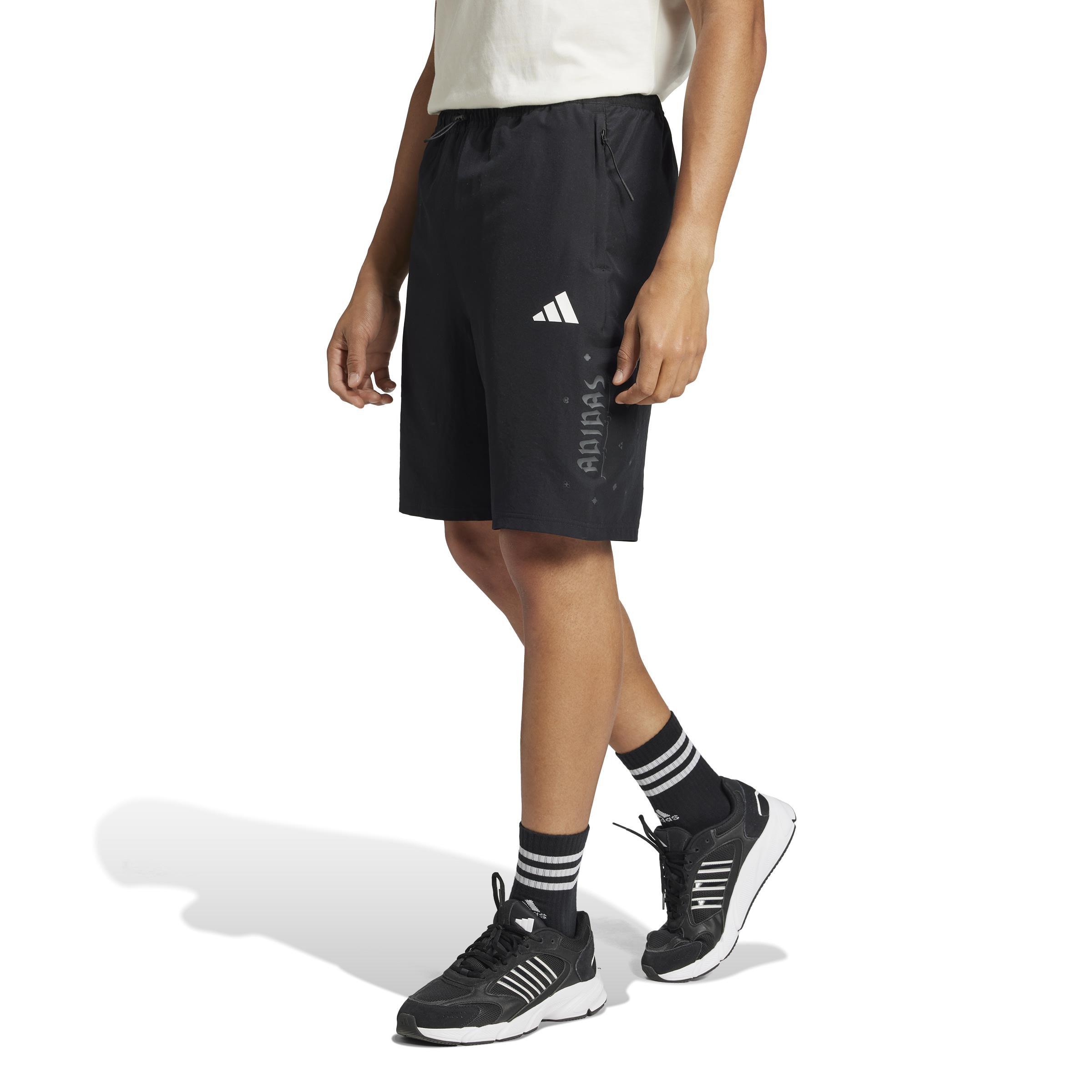 Bloom Sky Print Woven Shorts, Black, A901_ONE, large image number 6