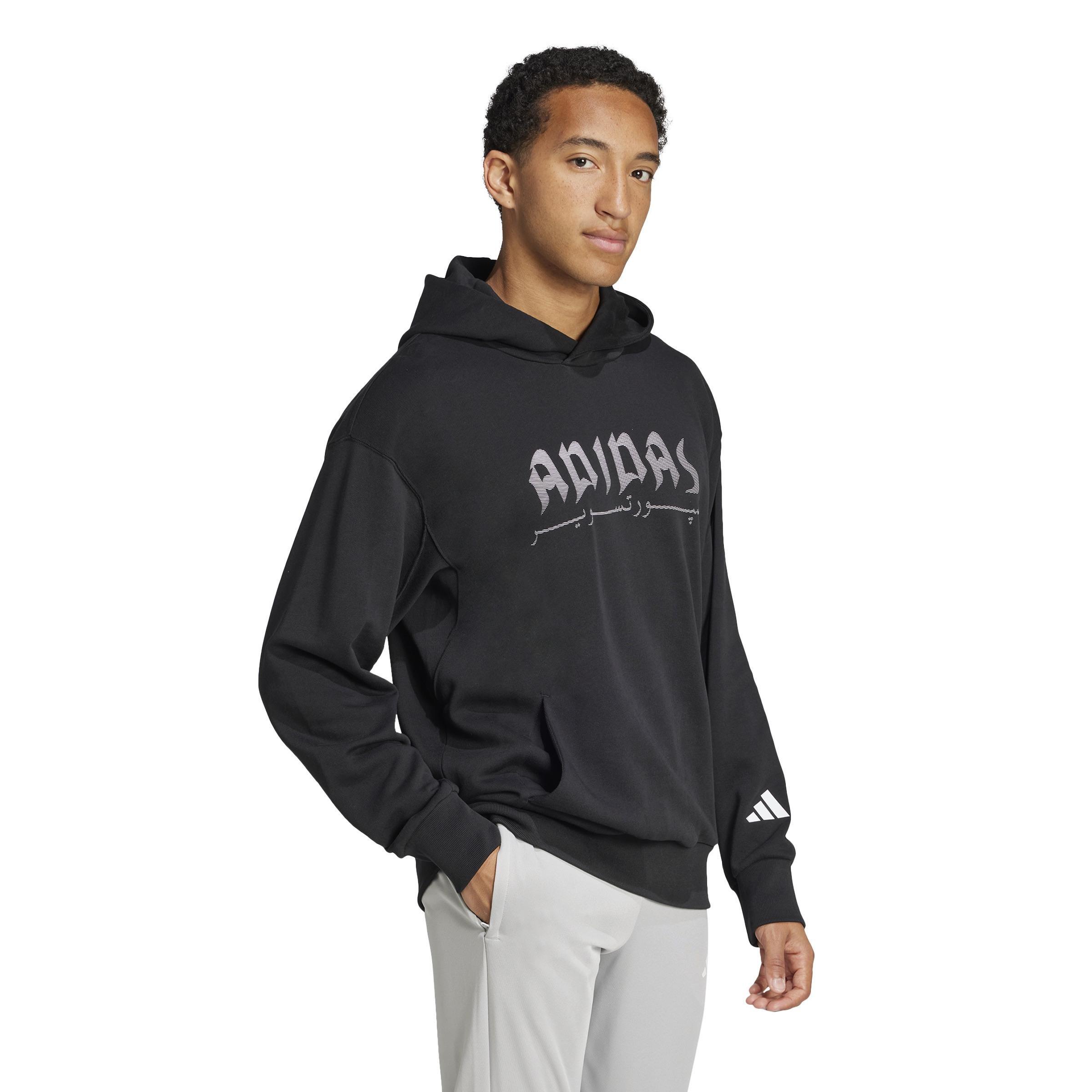 Unisex Bloom Sky Print French Terry Hoodie, Black, A901_ONE, large image number 10