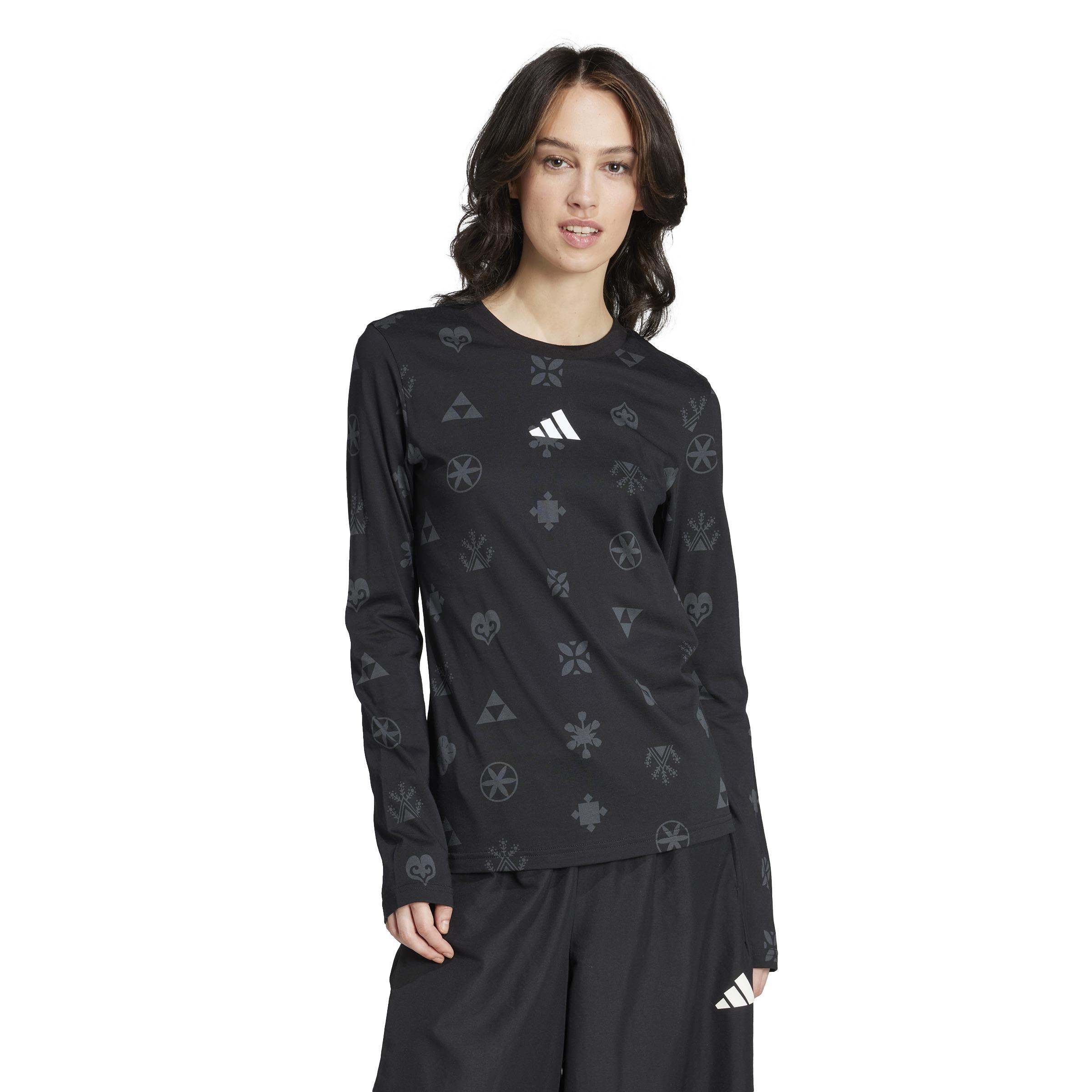 Bloom Sky Print Long Sleeve Long-Sleeve Top, Black, A901_ONE, large image number 11