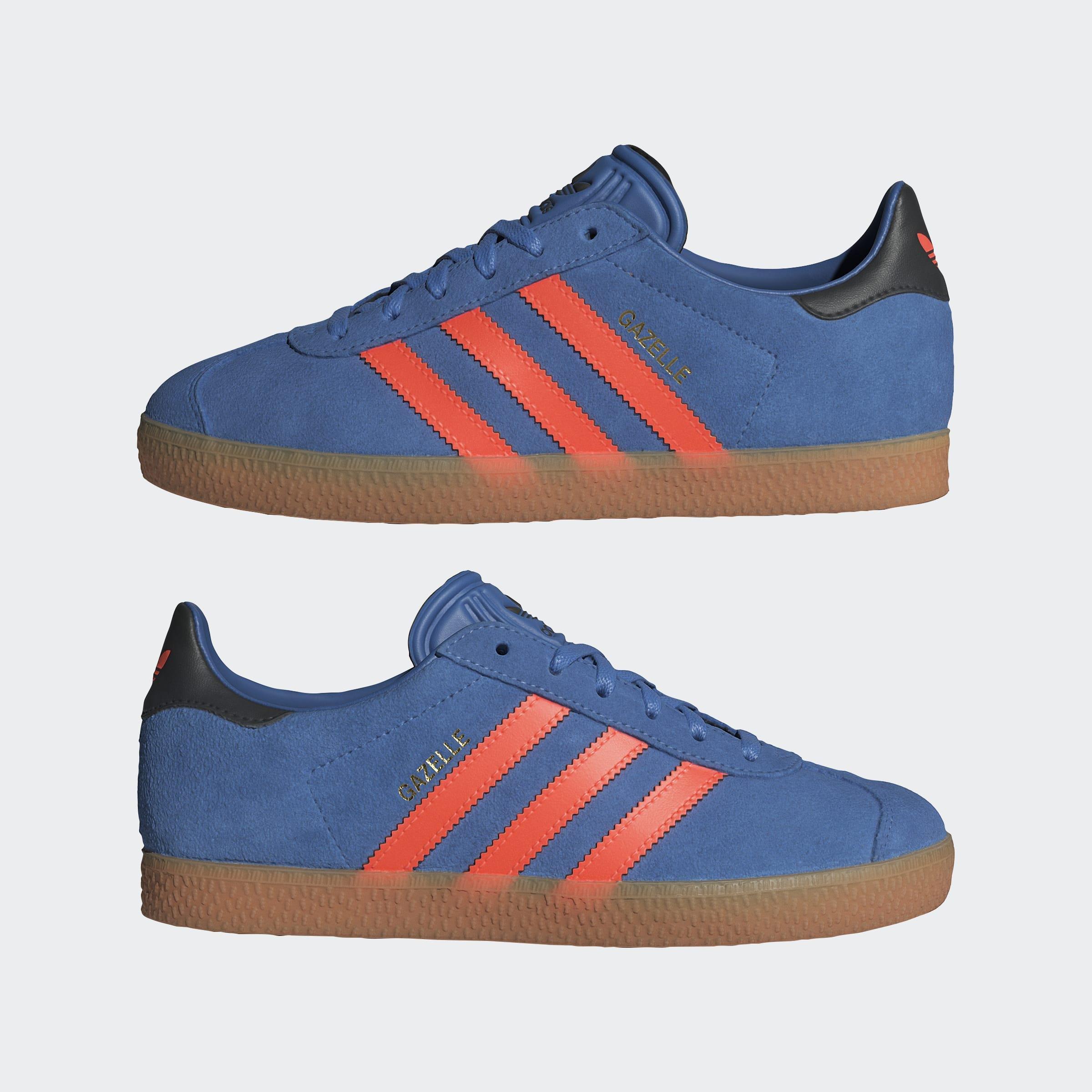 Kids Unisex Gazelle Shoes, Blue, A901_ONE, large image number 7