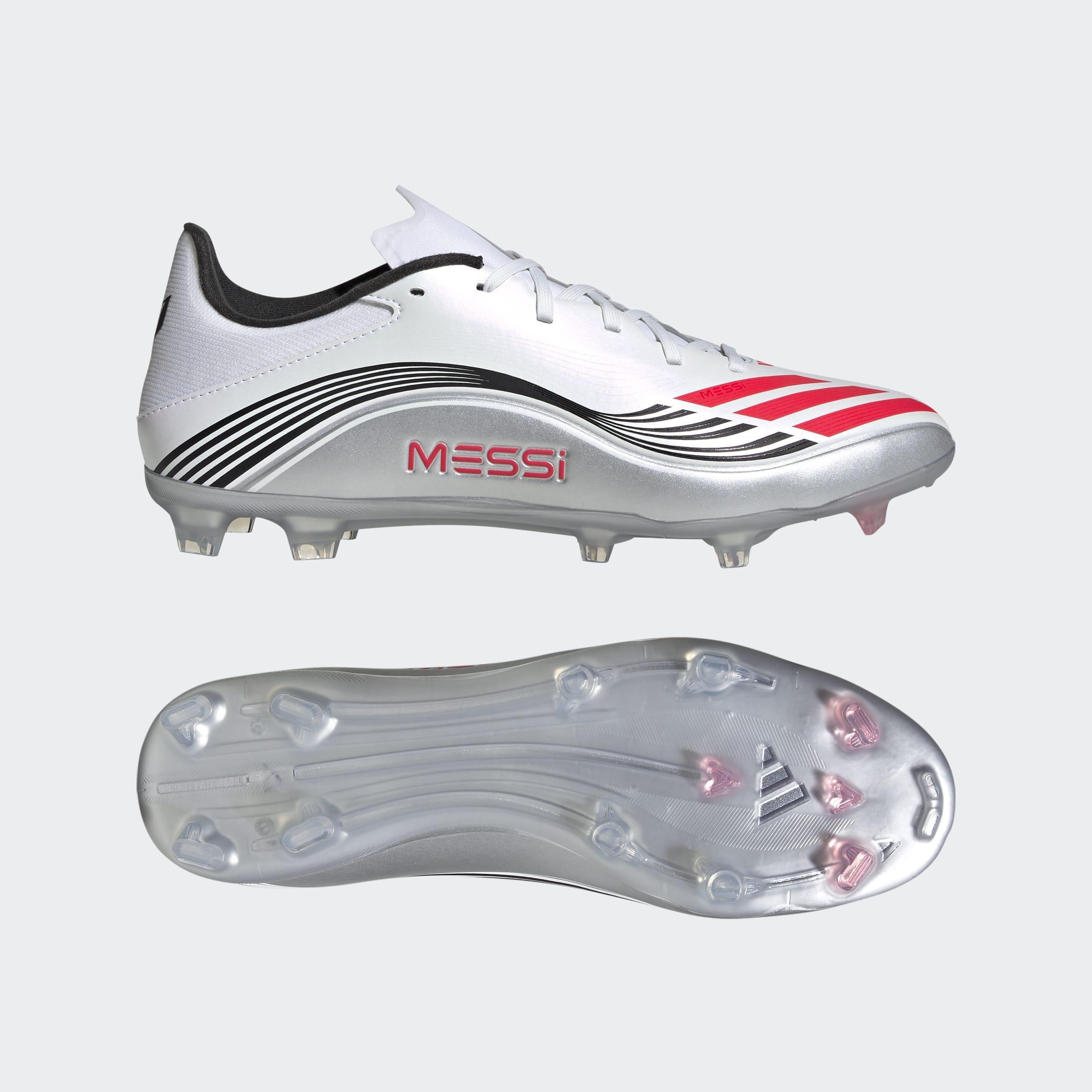 Unisex F50 Messi League Firm/Multi-Ground Boots, White, A901_ONE, large image number 6