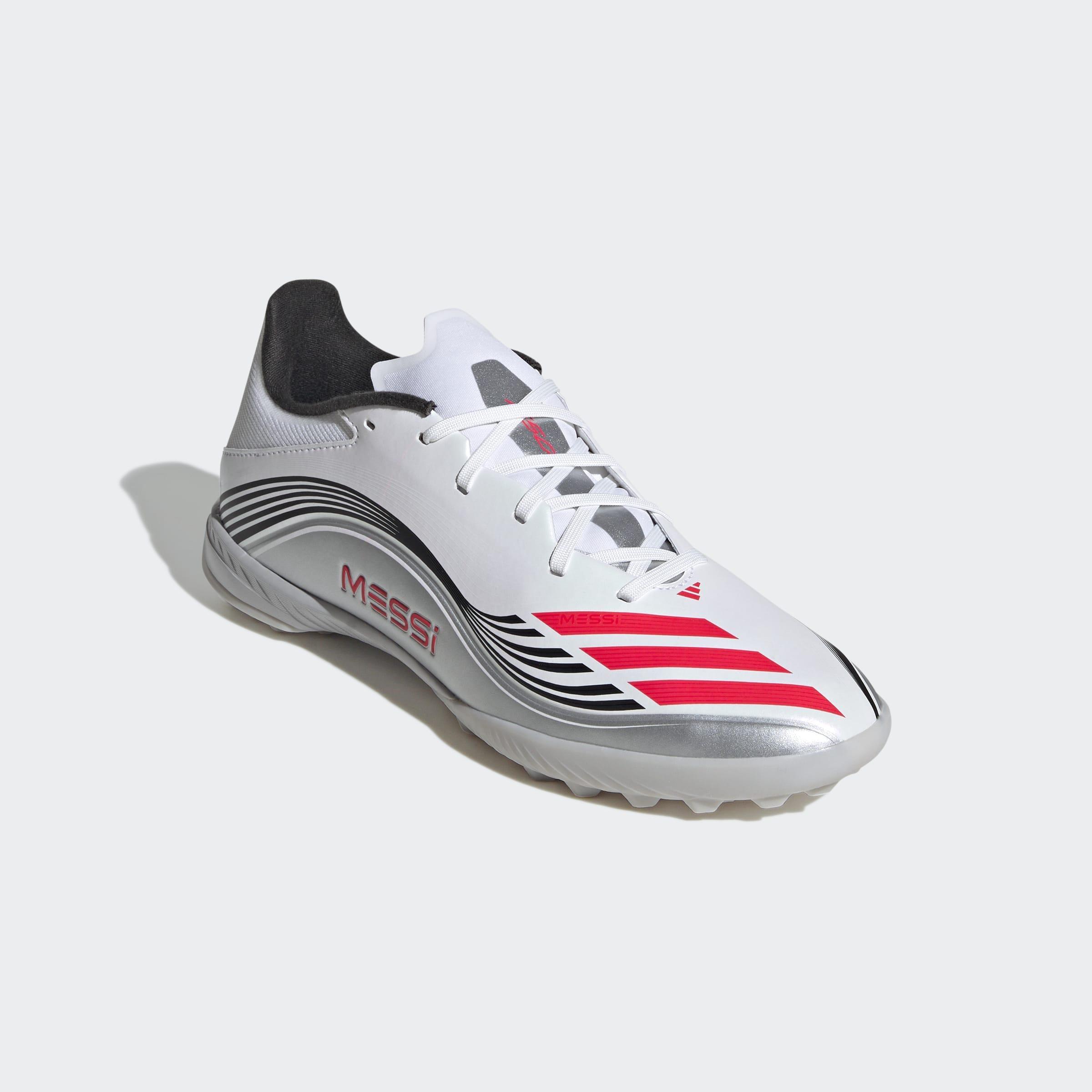 Unisex F50 Messi League Turf Boots, White, A901_ONE, large image number 2