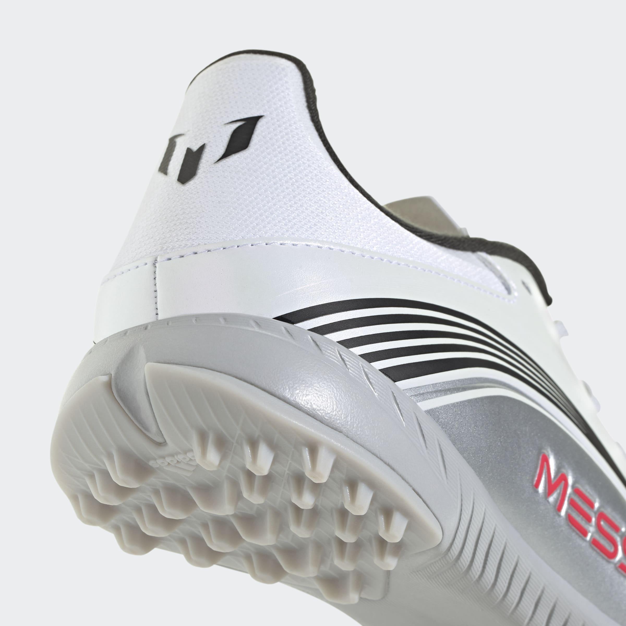 Unisex F50 Messi League Turf Boots, White, A901_ONE, large image number 4
