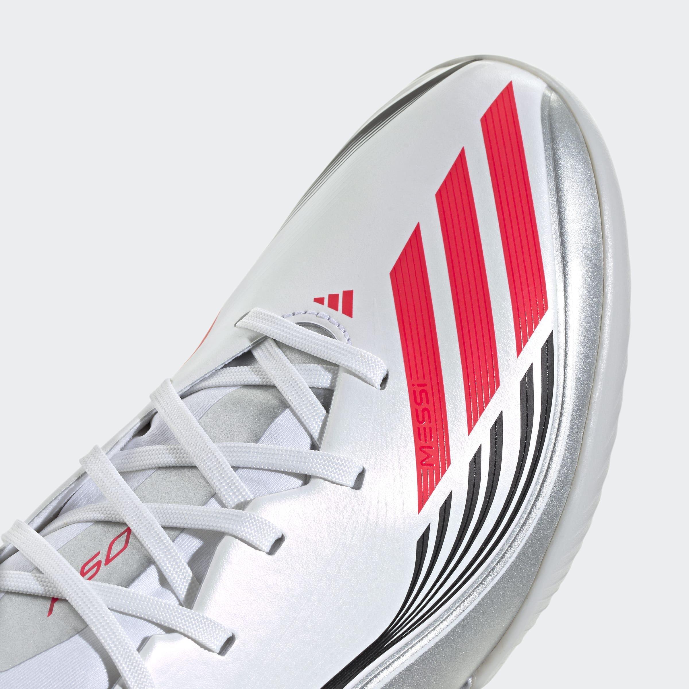 Unisex F50 Messi League Turf Boots, White, A901_ONE, large image number 5