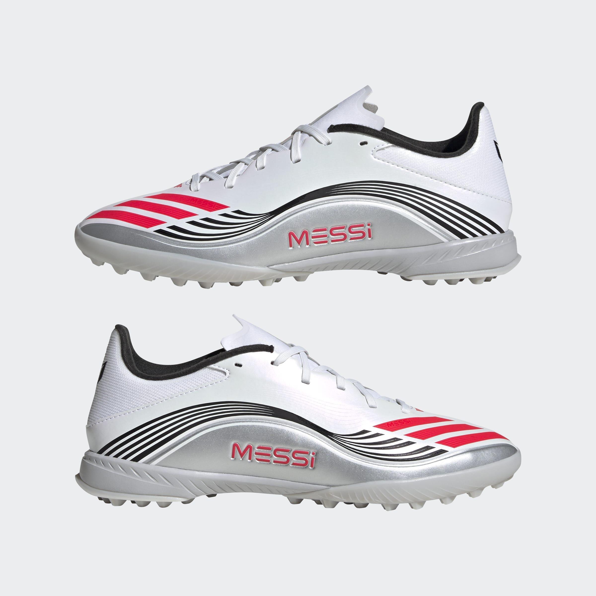 Unisex F50 Messi League Turf Boots, White, A901_ONE, large image number 7
