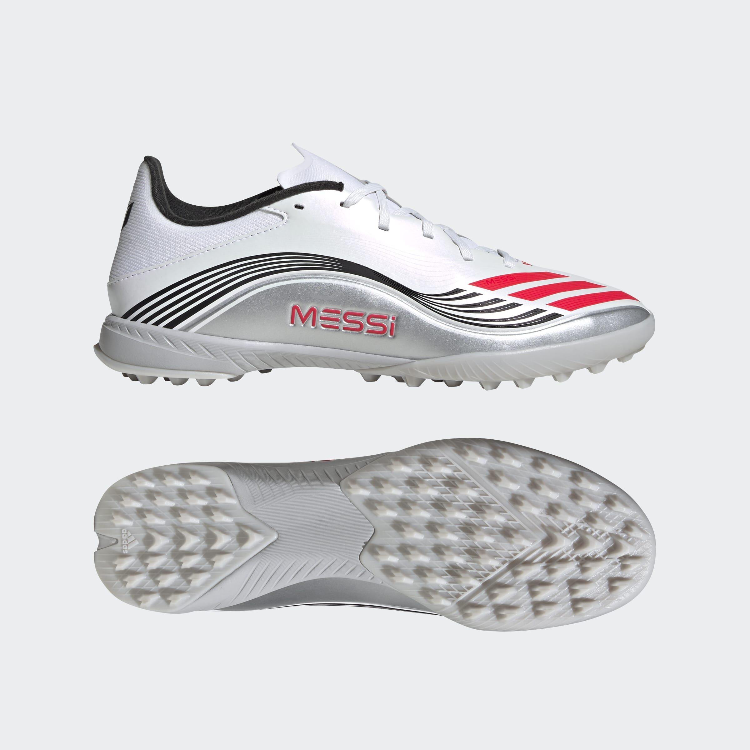 Unisex F50 Messi League Turf Boots, White, A901_ONE, large image number 9