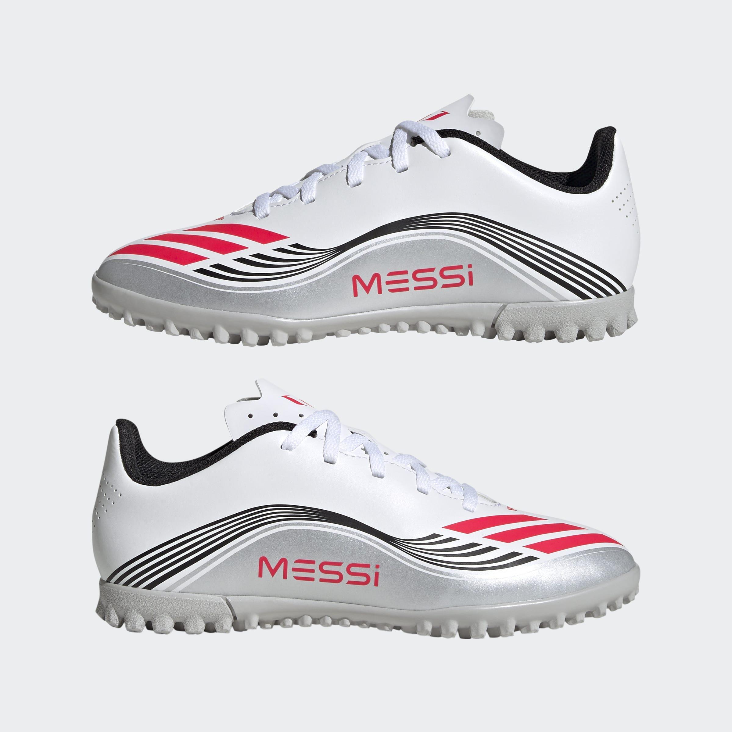 Kids Unisex F50 Messi Club Turf Boots, White, A901_ONE, large image number 7