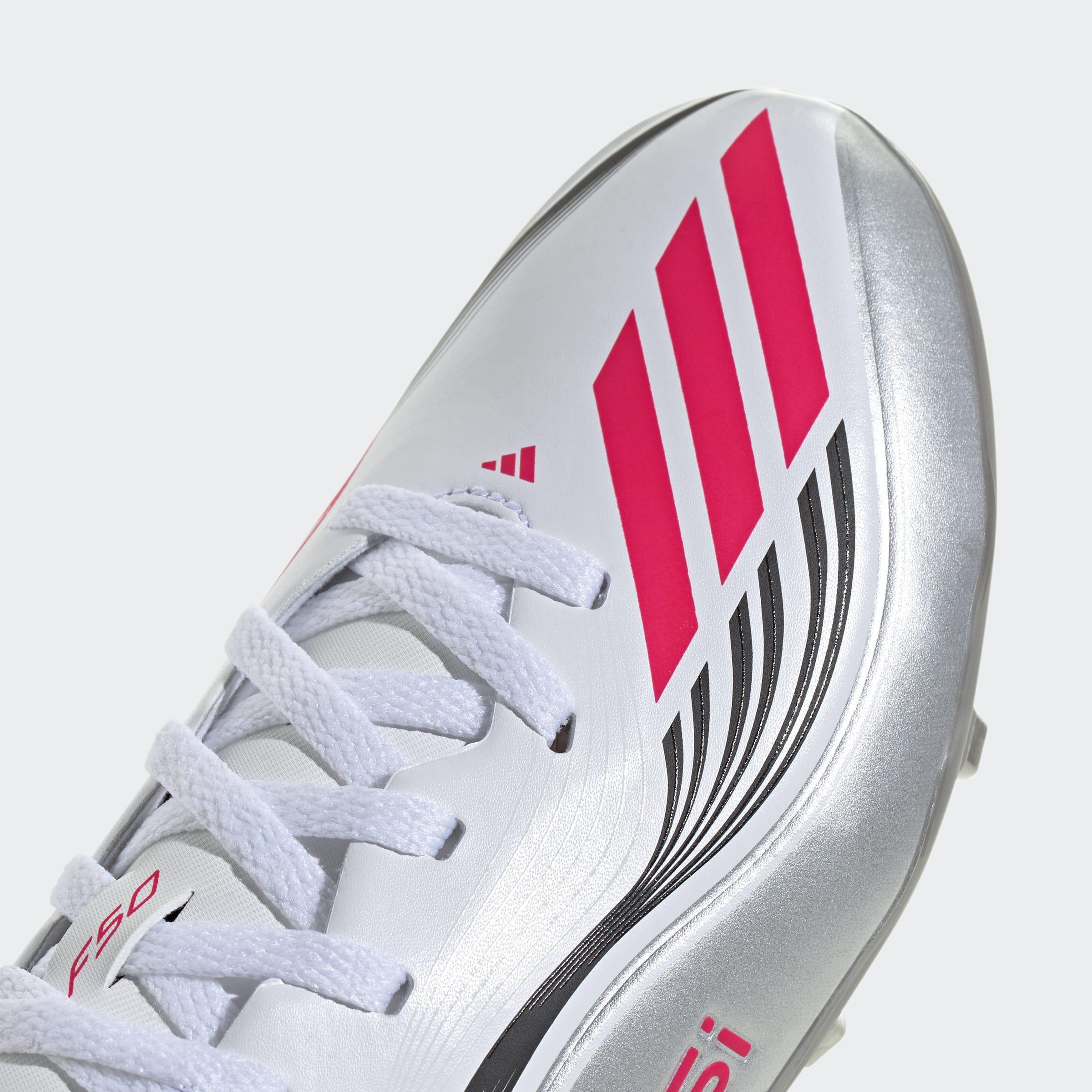 Kids Unisex F50 Messi League Firm/Multi-Ground Boots, White, A901_ONE, large image number 5