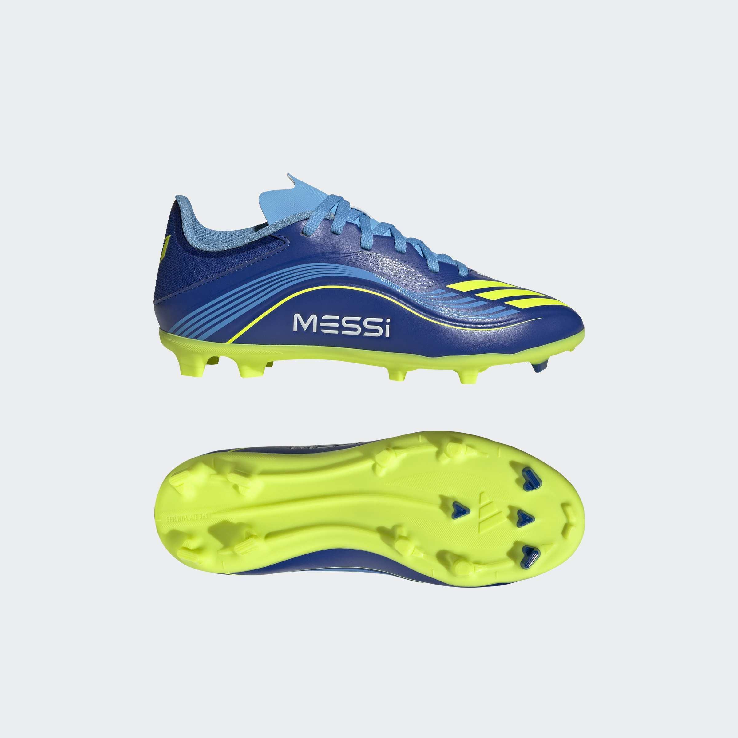 Kids Unisex F50 Messi League Firm/Multi-Ground Boots, Blue, A901_ONE, large image number 7
